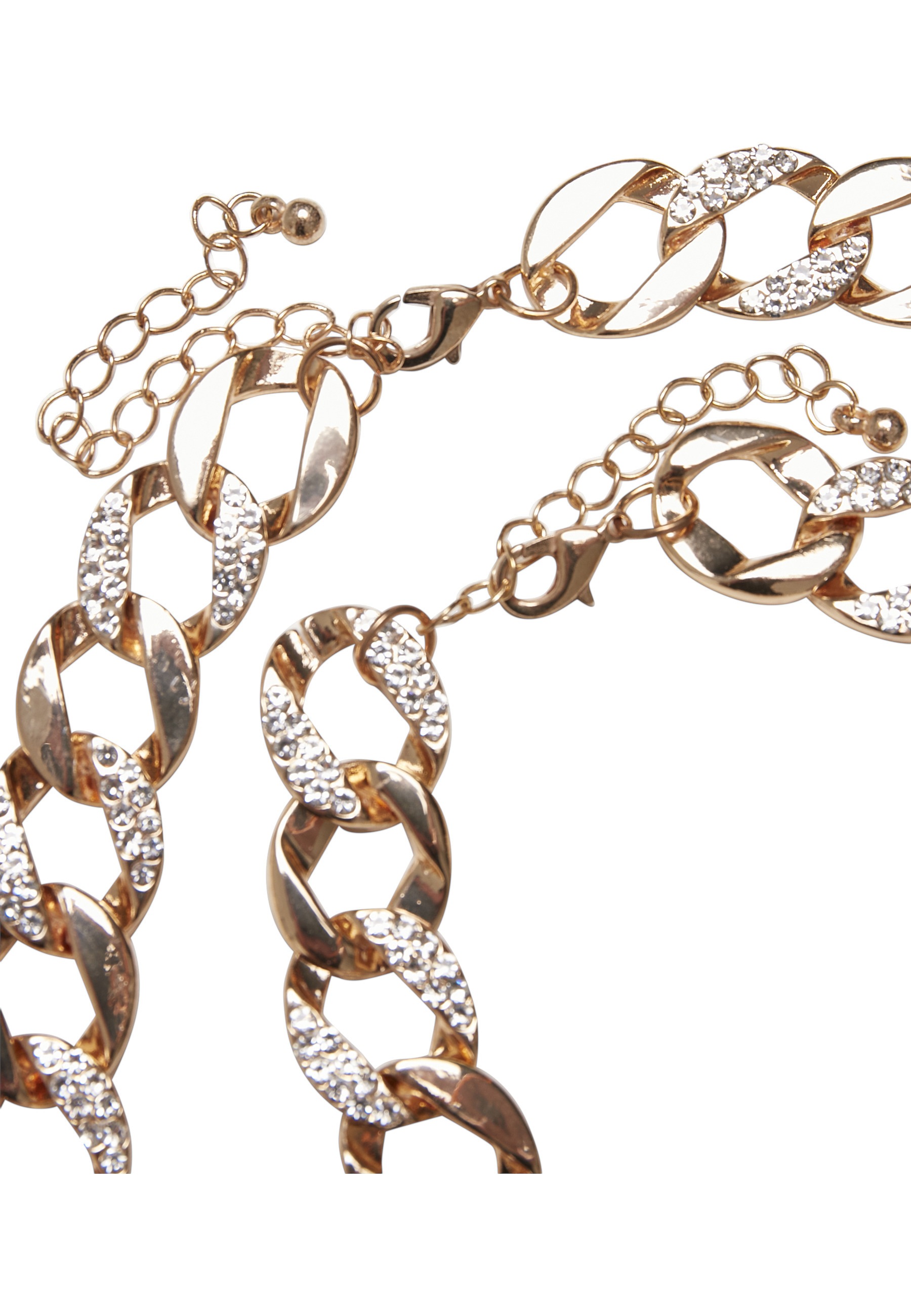 URBAN CLASSICS Edelstahlkette »Urban Classics Unisex Basic Diamond Necklace And Bracelet Set«