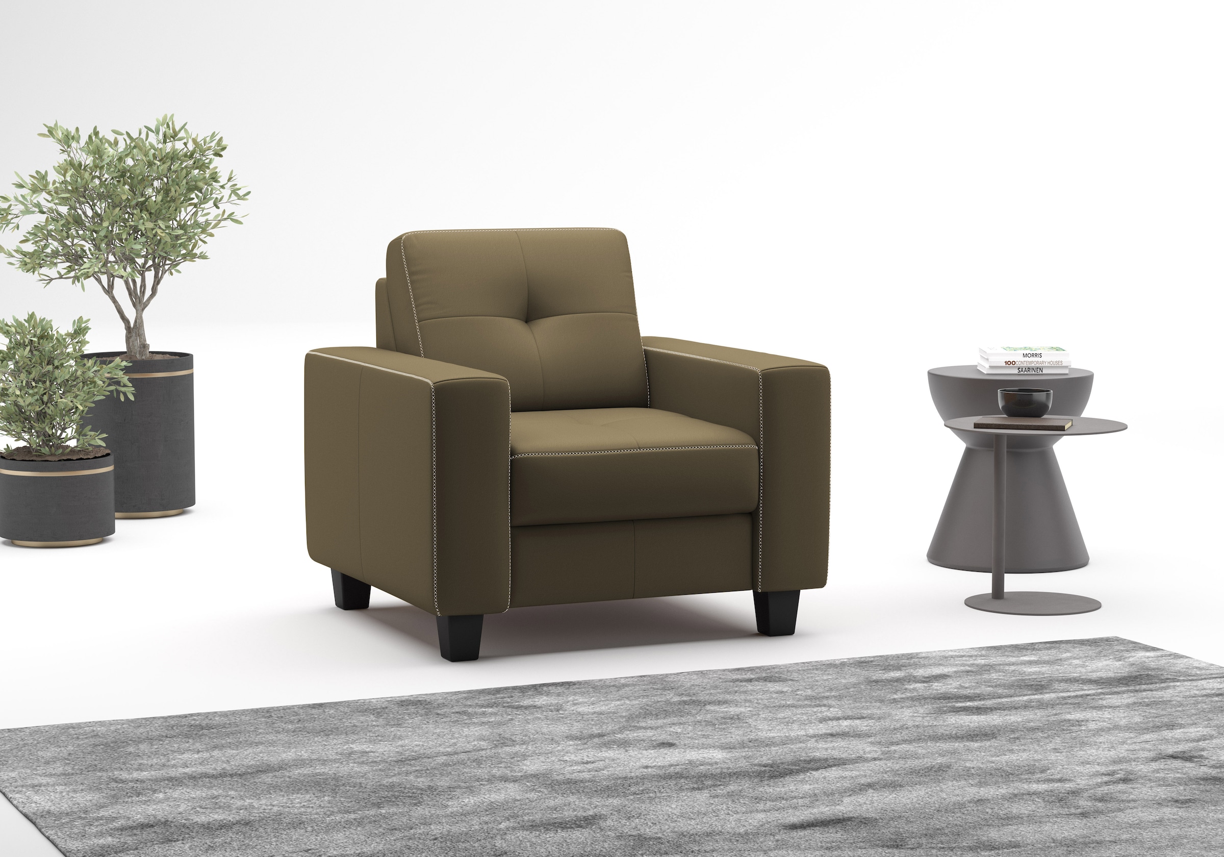 Home affaire Sessel »Varese« Kreuznaht in beige günstig online kaufen