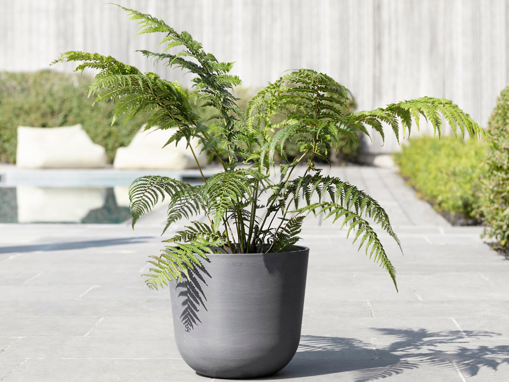 ECOPOTS Blumentopf »Oslo 35 + Wassersystem Grau«, für innen und außen: frostsicher, bruchsicher und lichtbeständig