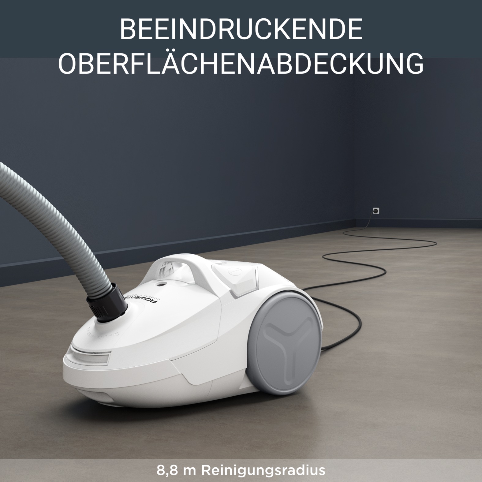 Rowenta Bodenstaubsauger »Compact Power Parkett, mit Beutel, starke Saugkraft, kompaktes Design«, 900 W, mit Beutel, 99,98% Filtrierung, Hygiene+ Beutelwechselsystem, RO3957