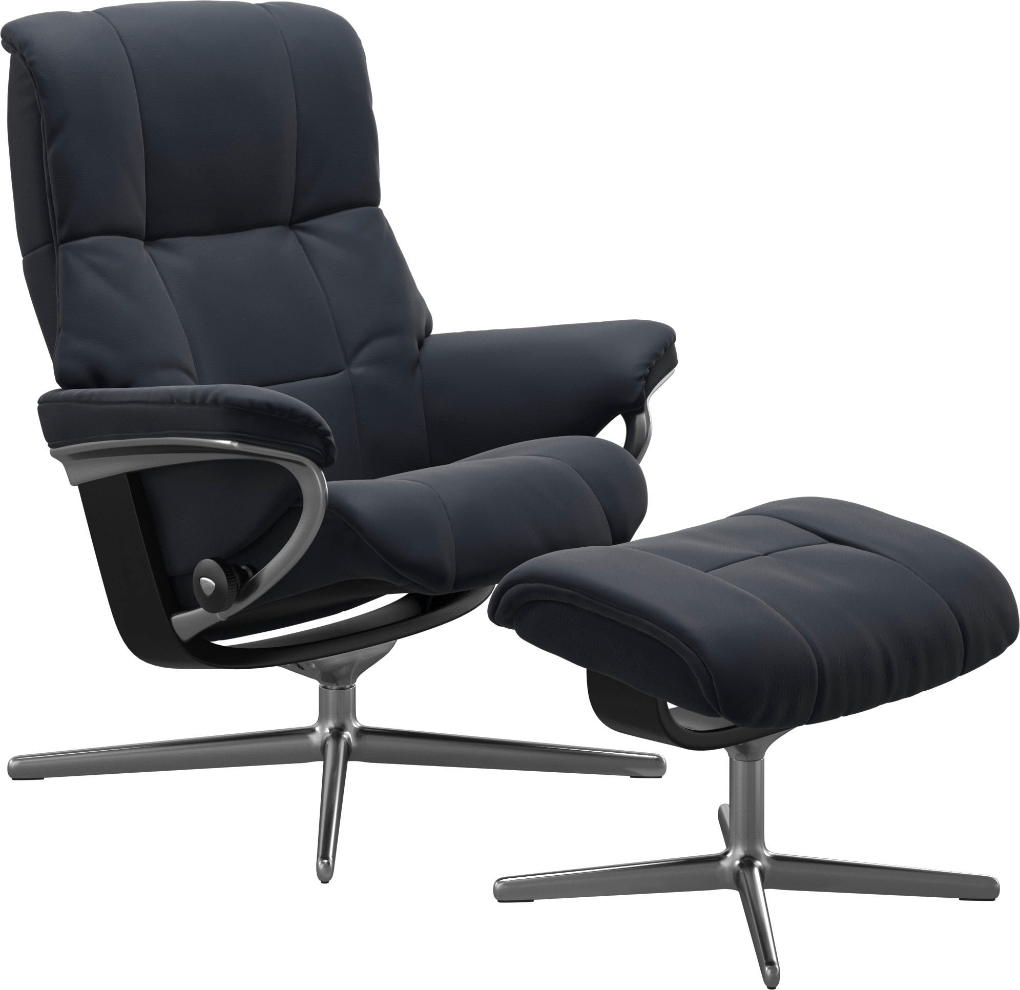 Stressless® Relaxsessel »Mayfair«, (Set, Relaxsessel mit Hocker), mit Hocker, mit Cross Base, Größe S, M & L, Holzakzent Schwarz