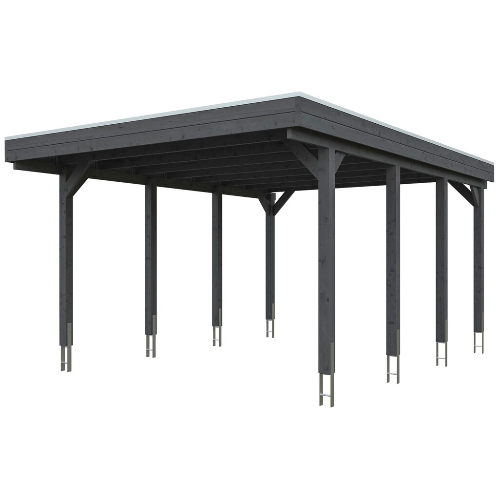 Skanholz Einzelcarport »Friesland«, Fichtenholz, 355 cm, dunkelgrau