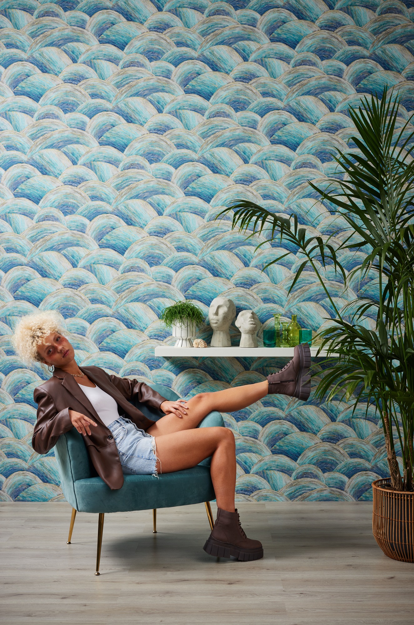 living walls Vliestapete »Metropolitan Stories. Travel Styles. Tapete Abstrakt«, matt-gemustert-neutral, Kunst Tapete Kreise Strukturiert Designtapete Tapeten Wohnzimmer Flur