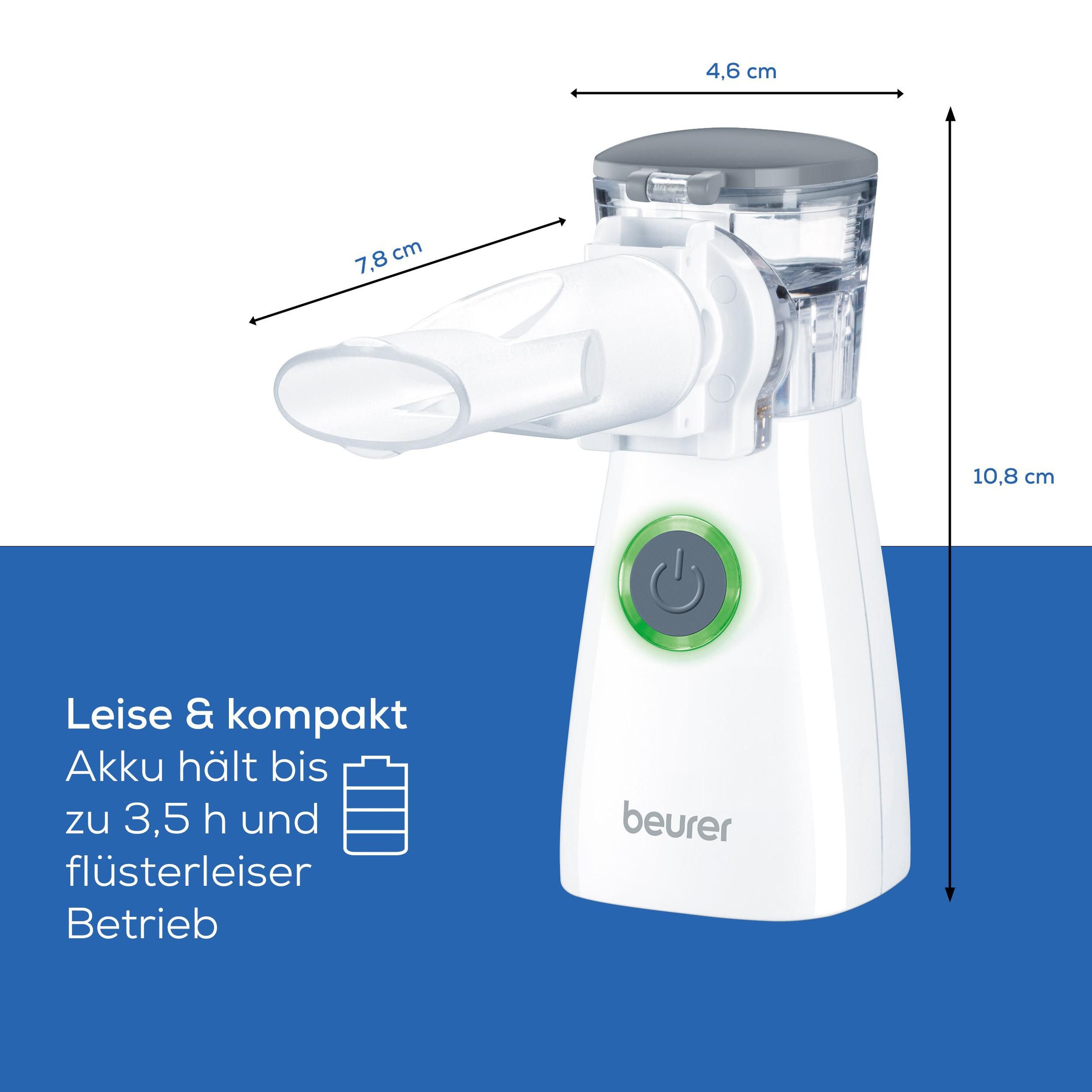 BEURER Inhalationsgerät »IH 57 mit leistungsstarkem Akku für kabellose Anwendung«, Zur Behandlung bei Erkältung, Asthma und anderen Atemwegserkrankungen