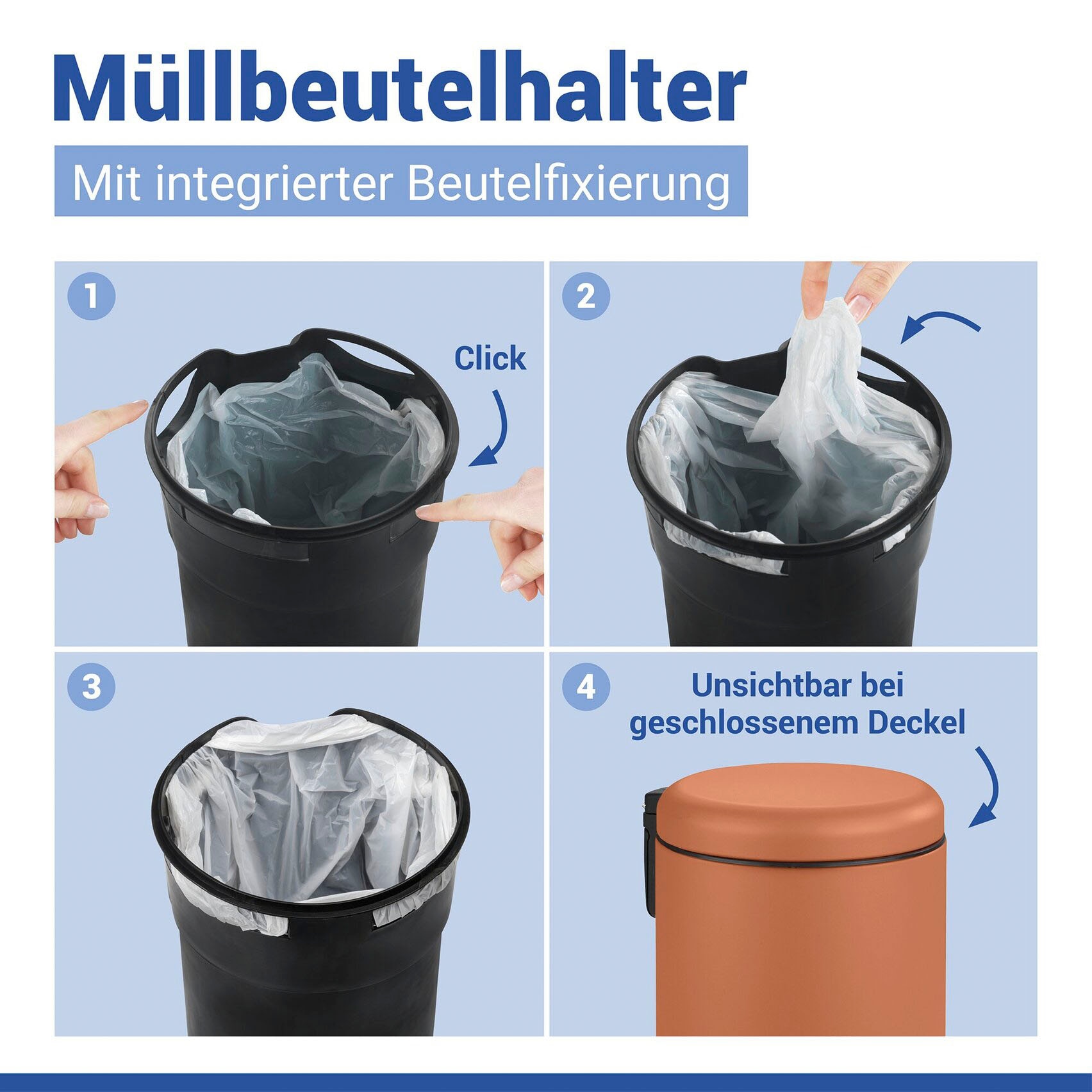 WENKO Kosmetikeimer »Leman« 3 Liter, BxTxH: 17x22,5x25 cm