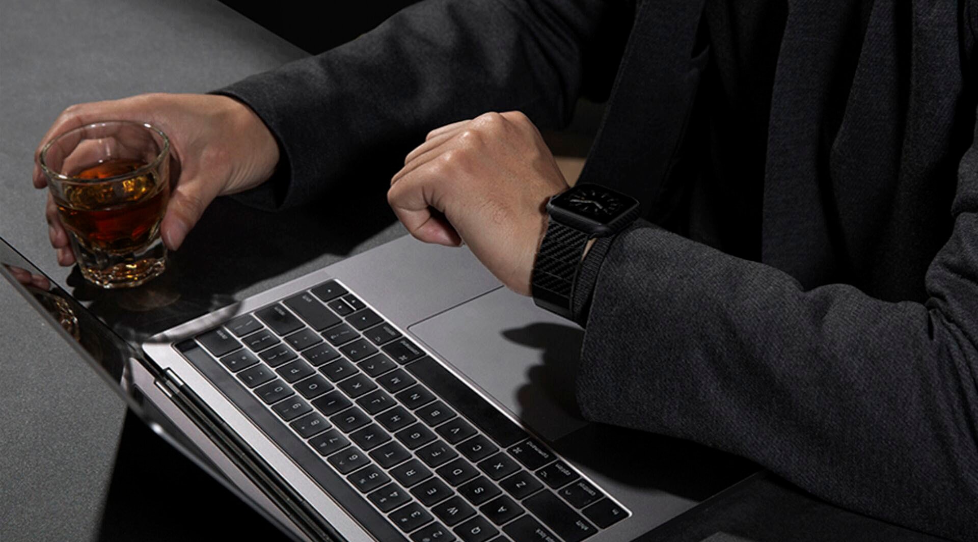 Pitaka Smartwatch-Armband »Carbon Fiber Link Bracelet Modern Band 42-44mm«