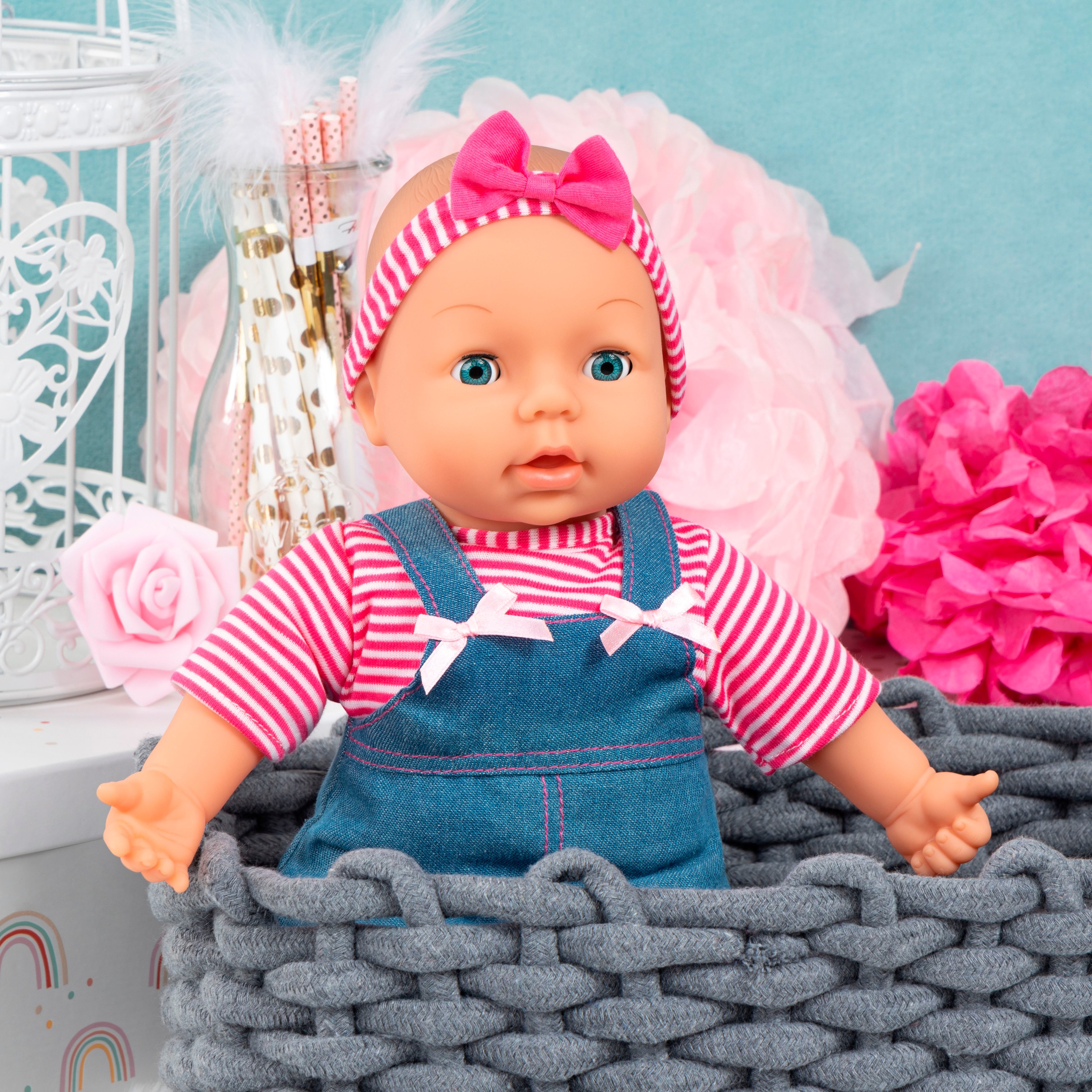 Bayer Puppenkleidung »Jeanskleid«, (Set, 3 tlg.)