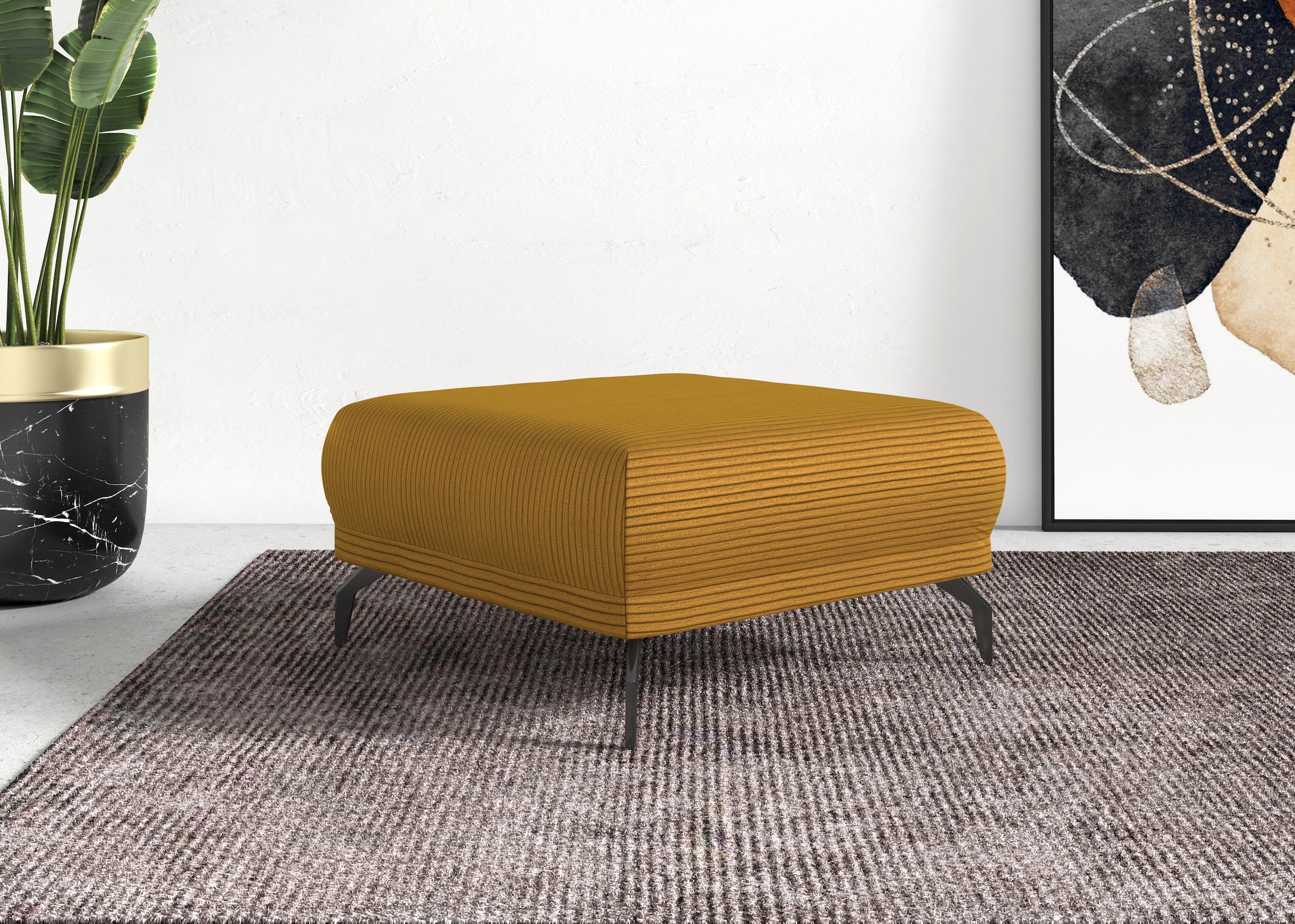 Home affaire Hocker »Coco« Cord-Bezug in 2 Ausführungen, Füßen 15 cm hoch günstig online kaufen