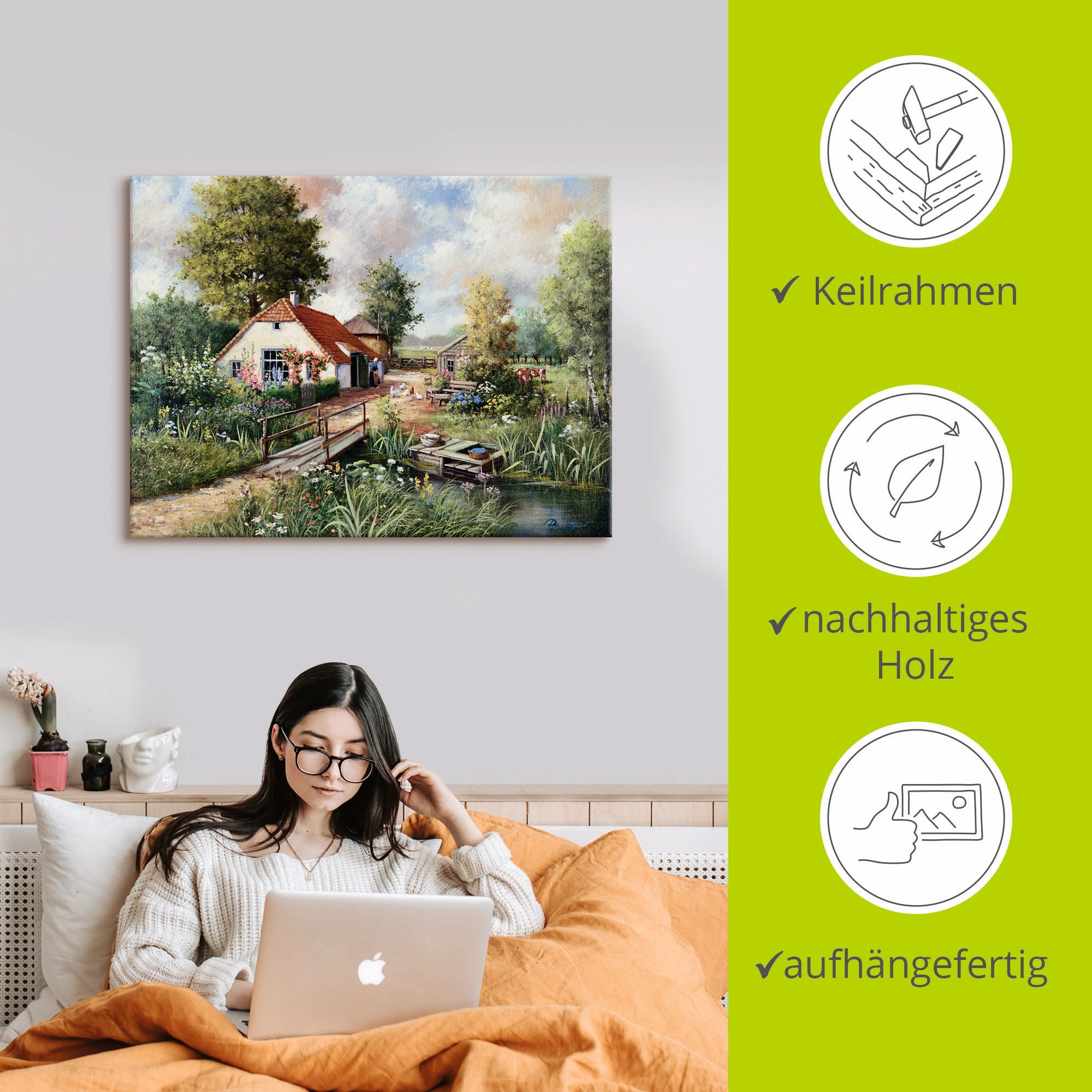 Artland Wandbild »Bauernhof«, Gebäude, (1 St.), als Leinwandbild, Poster in verschied. Größen