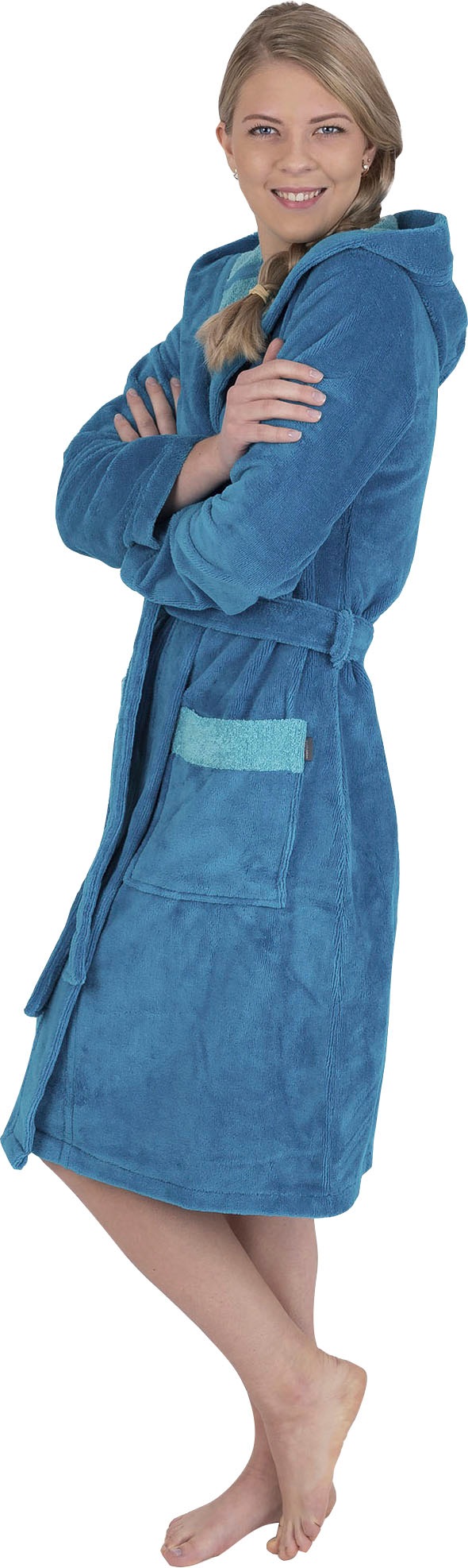 Wewo fashion Damenbademantel »4110«, (1 St., mit Gürtel), mit weicher Kapuze  auf Raten kaufen
