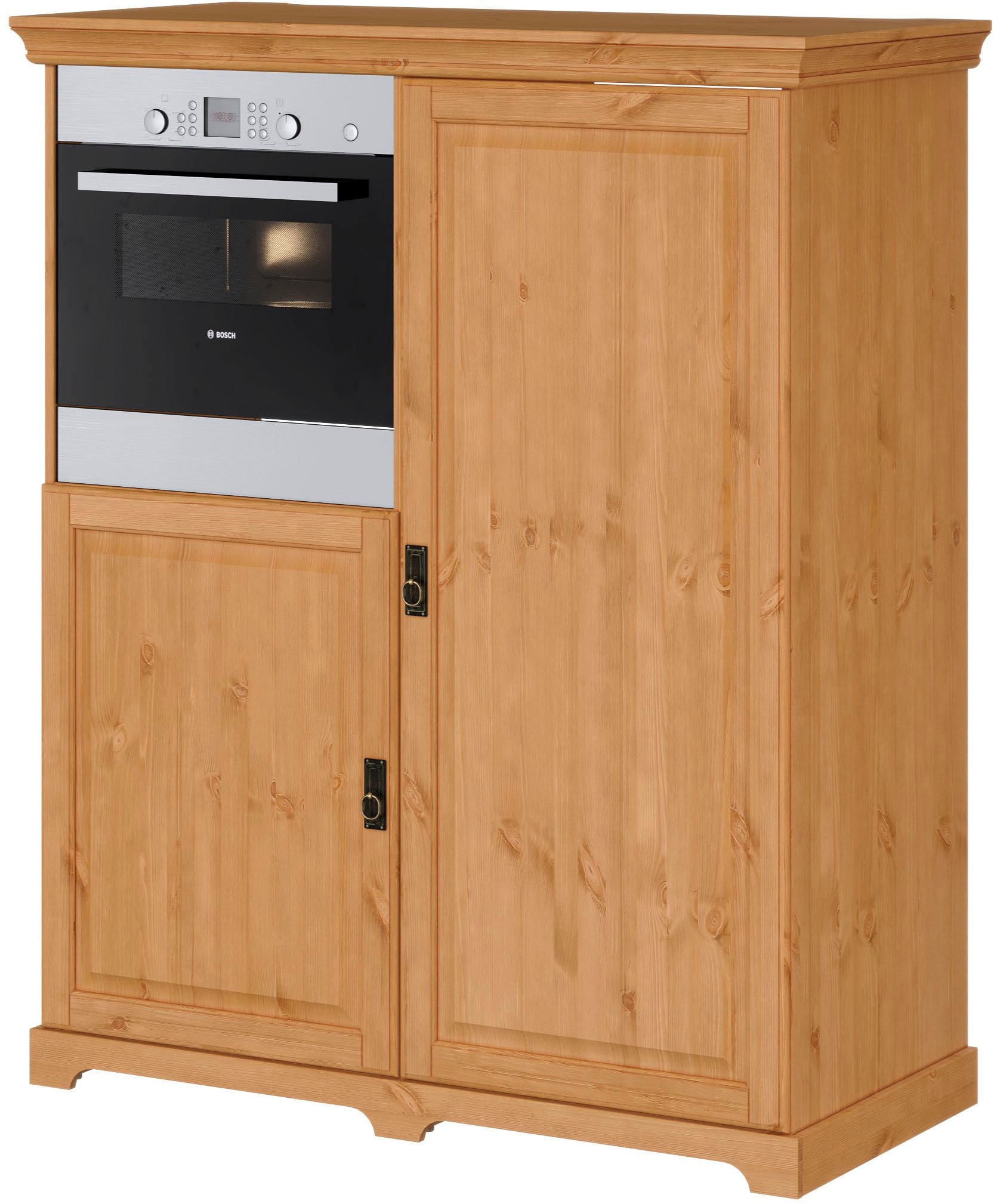 Home affaire Backofen/Kühlumbauschrank »Rügen«, Breite 127 cm, Kiefer massiv, Nische für Kühlschrank