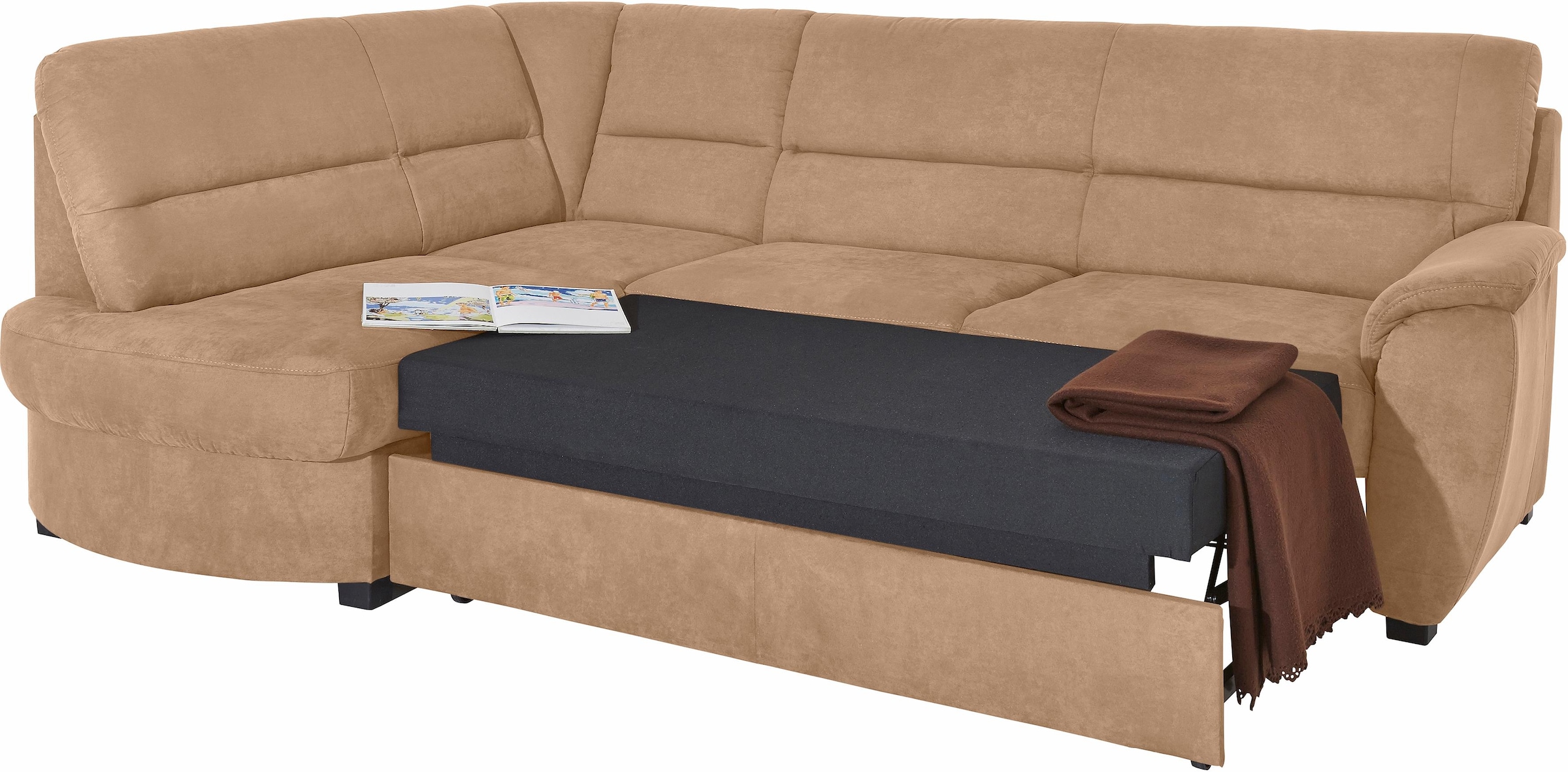 sit&more Ecksofa »Pandora L-Form«, wahlweise mit Bettfunktion und Bettkasten