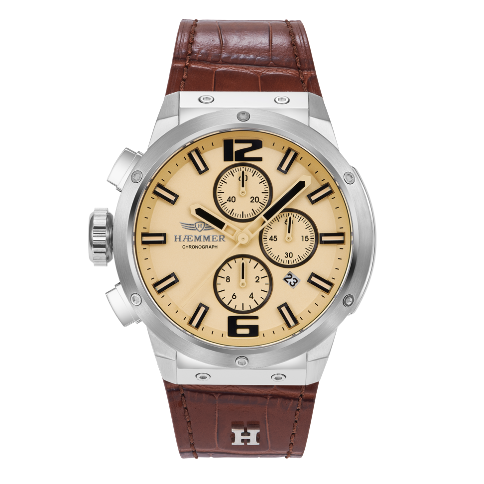HAEMMER GERMANY Chronograph Quarzuhr, Armbanduhr, Herrenuhr, analog, Tag, Stoppfunktion