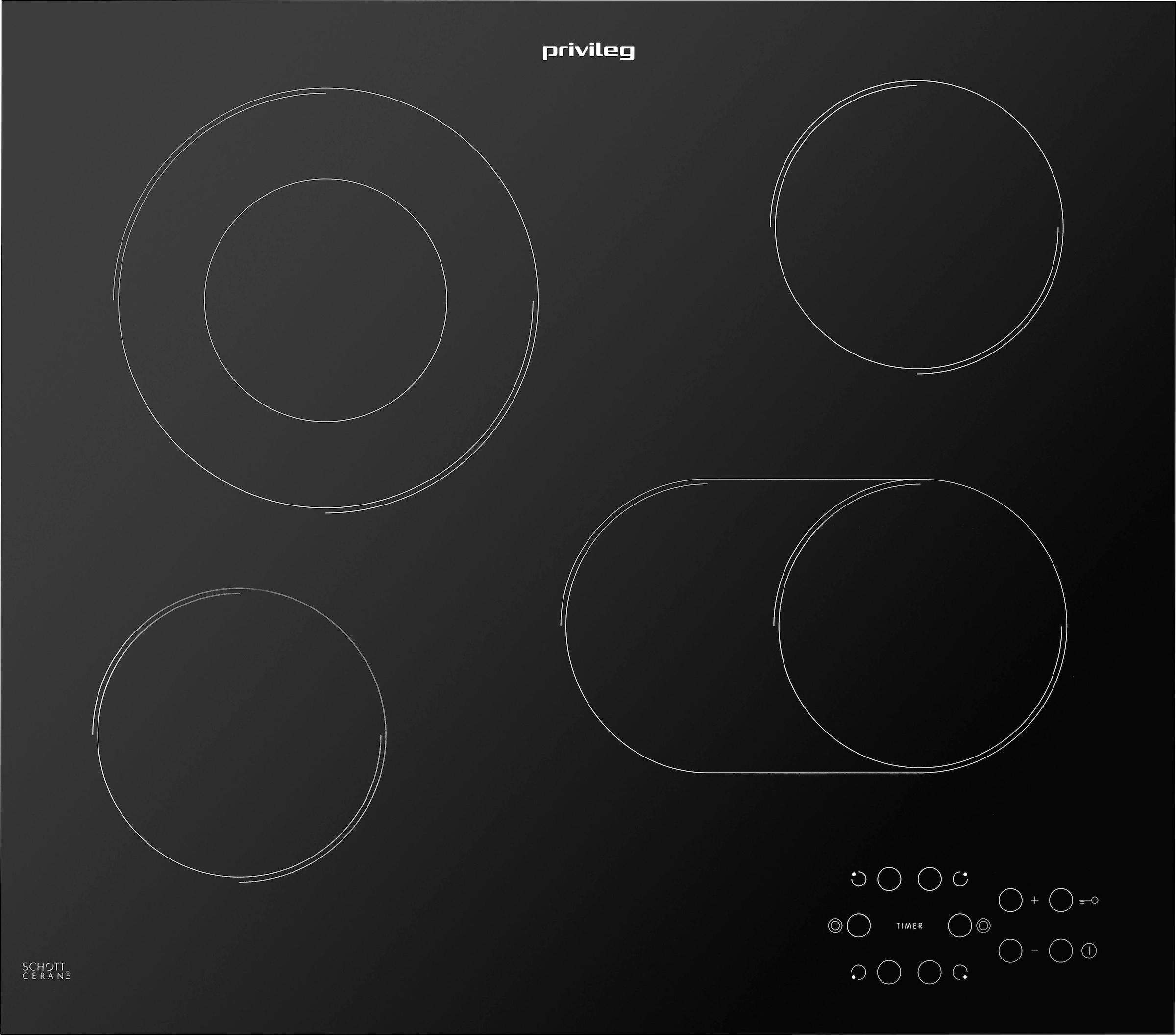 Privileg Elektro-Kochfeld von SCHOTT CERAN®, PCTAC 6042 IN, mit Timer