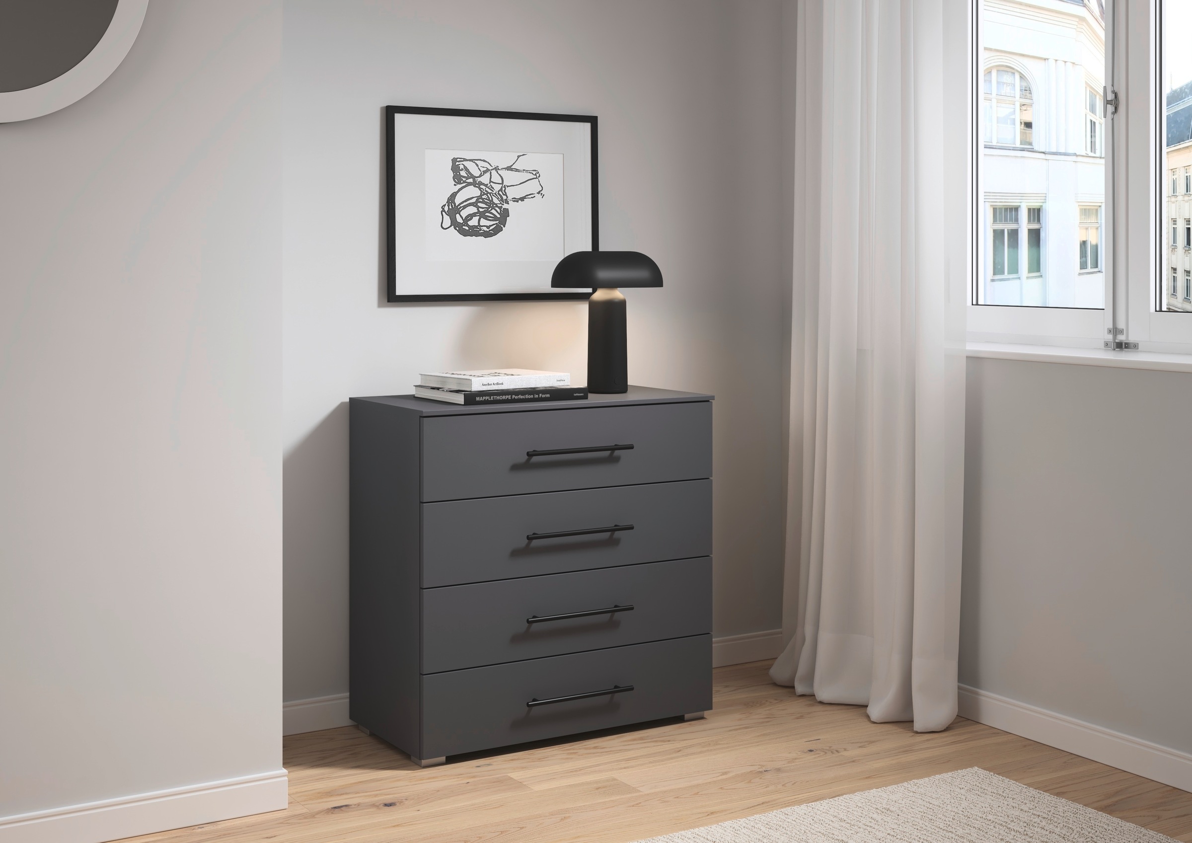 rauch Schubkastenkommode »Avola«, (Breite 80 cm inkl. Soft-Close-Funktion), vier große und geräumige Schubladen mit viel Stauraum MADE IN GERMANY
