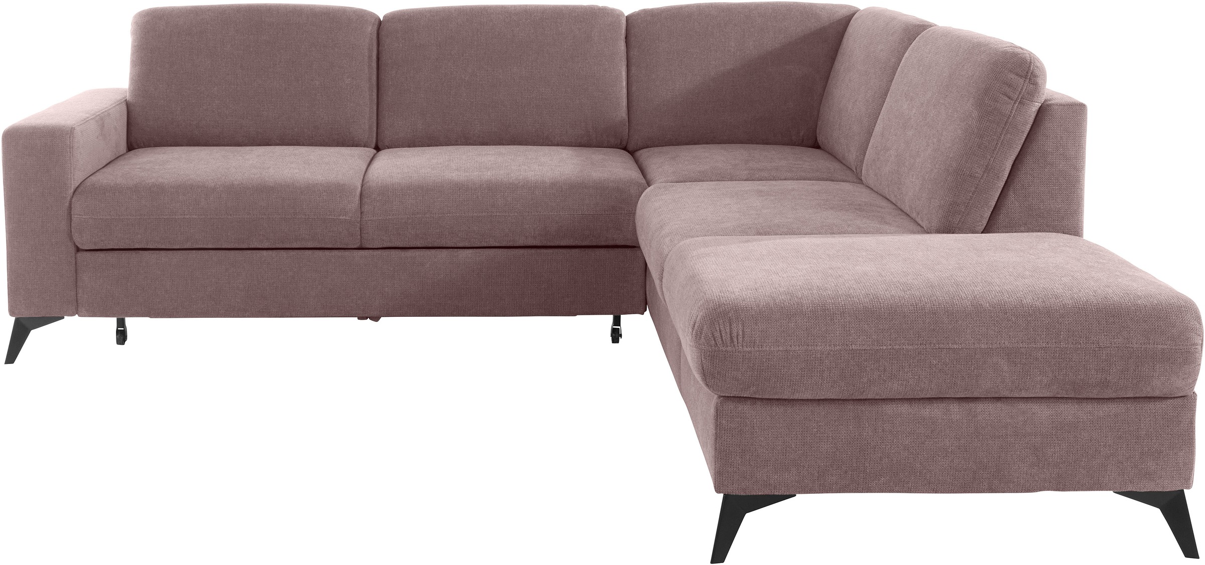 Places of Style Ecksofa »Lolland L-Form«, Wahlweise mit Bettfunktion und Stauraum, auch mit abwischbarem Bezug