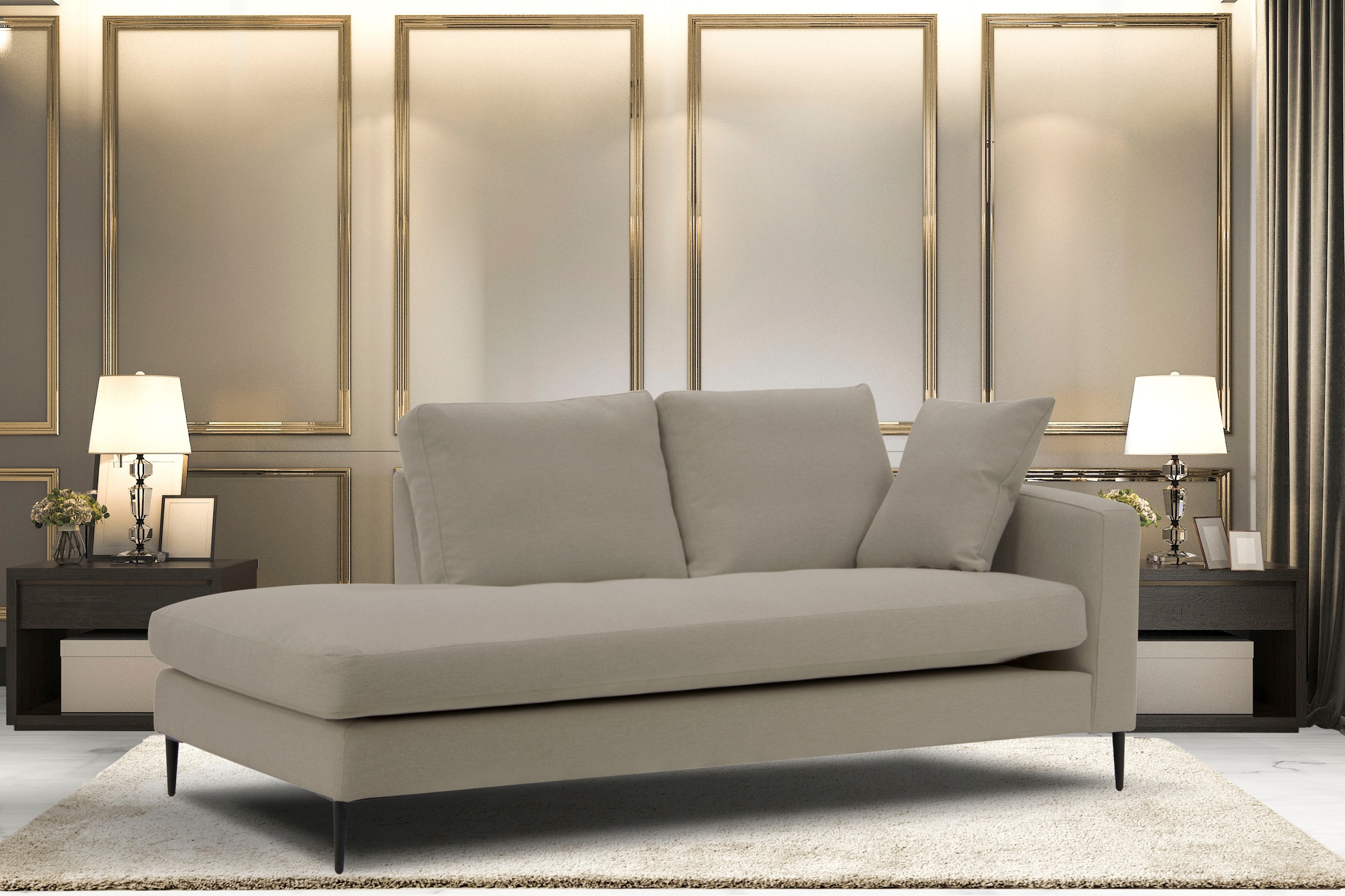 Home affaire Recamiere »Cozy Chaiselongue, Maße B/T/H: 195/97/80 cm« mit lo günstig online kaufen