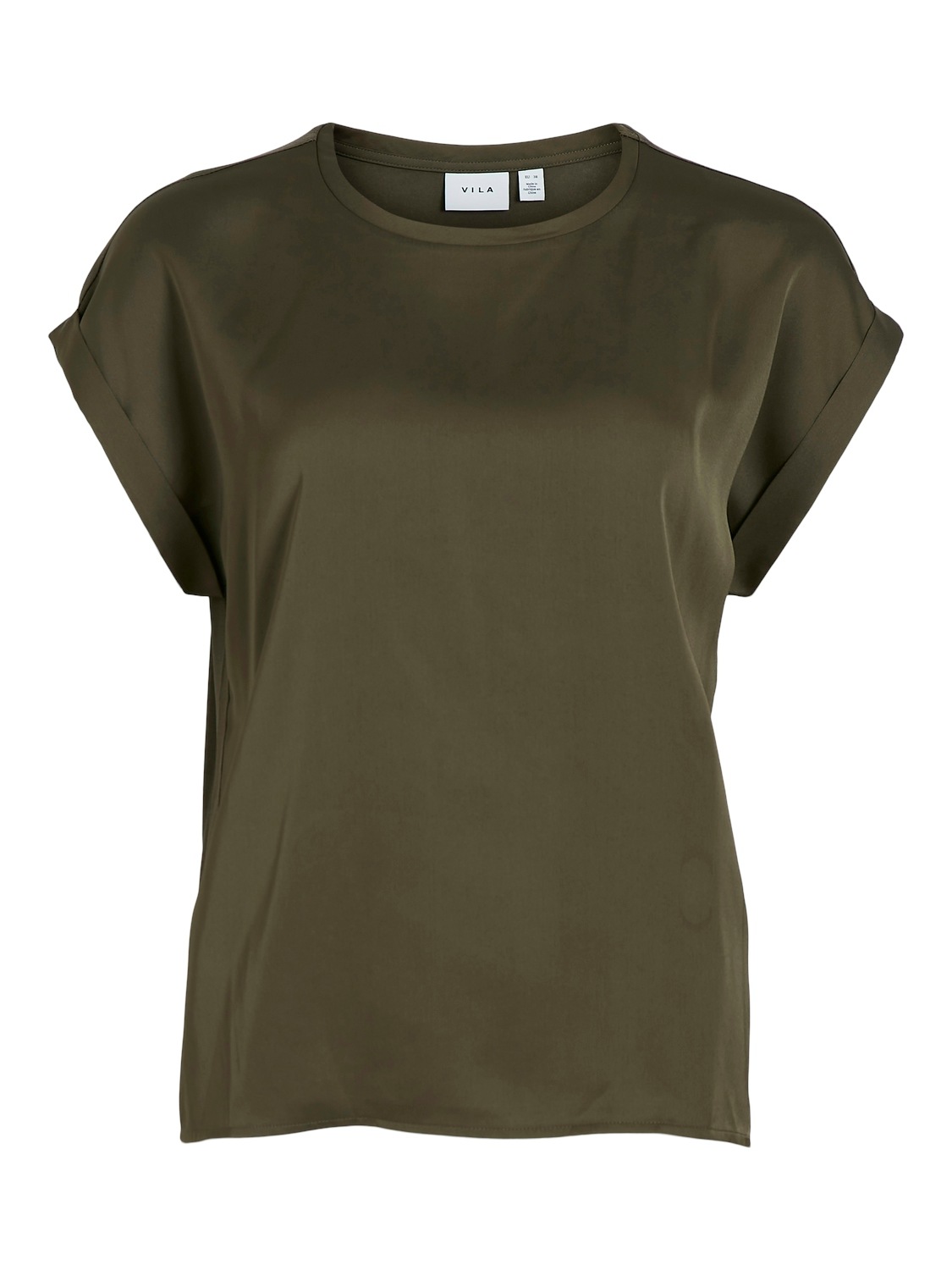 Vila Kurzarmshirt »VIELLETTE S/S SATIN TOP - NOOS«, Satin Optik