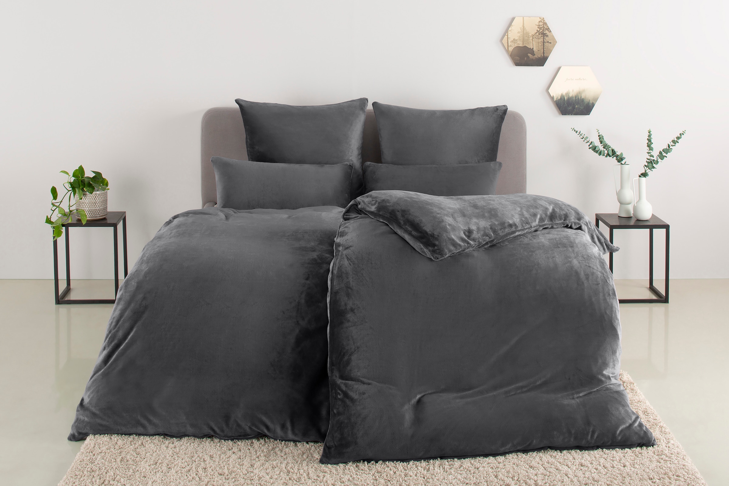 my home Bettwäsche "Desner3" 2 tlg. Bettwäsche mit Reißverschluss, Cashmere günstig online kaufen