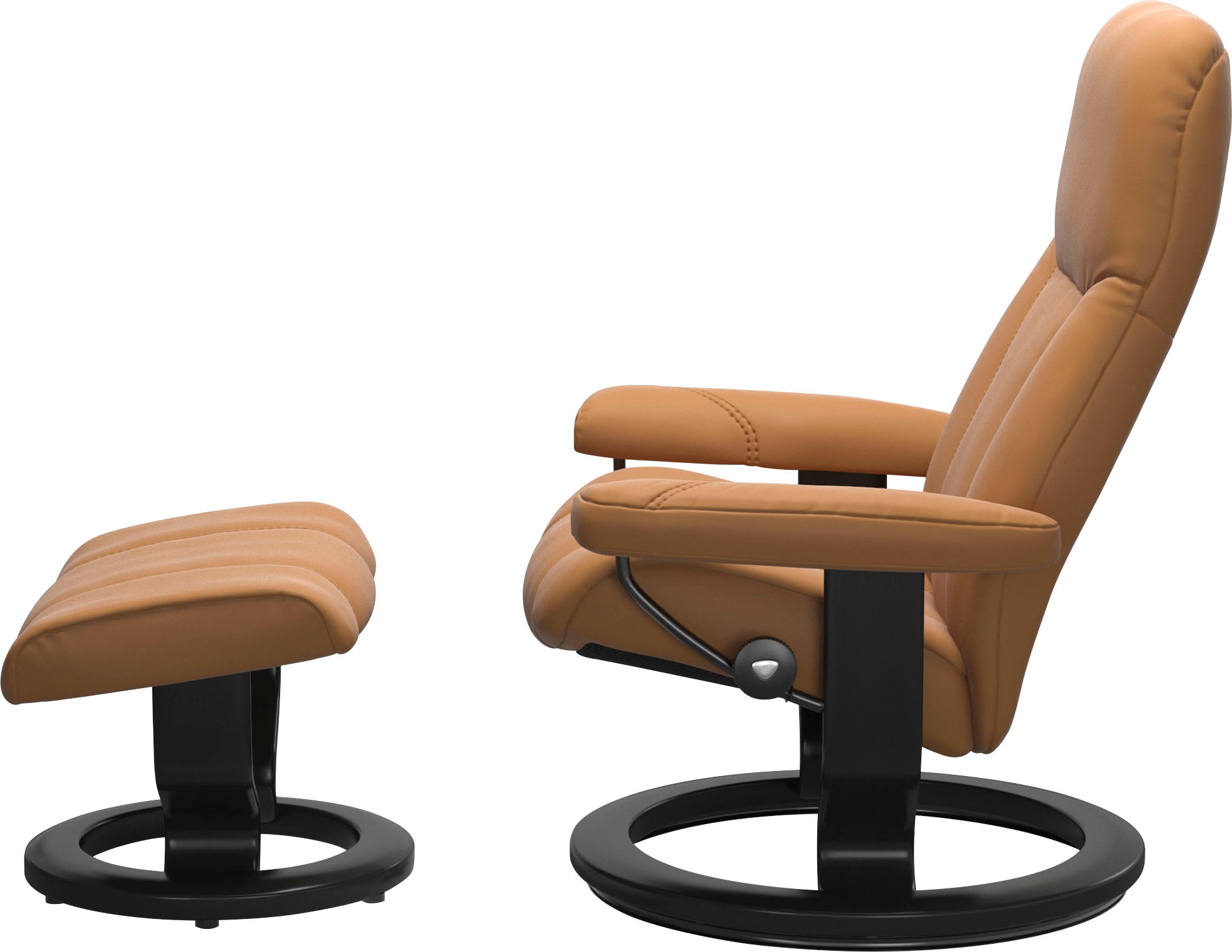 Stressless® Relaxsessel »Consul«, (Set, Relaxsessel mit Hocker), mit Hocker, mit Classic Base, Größe L, Gestell Schwarz