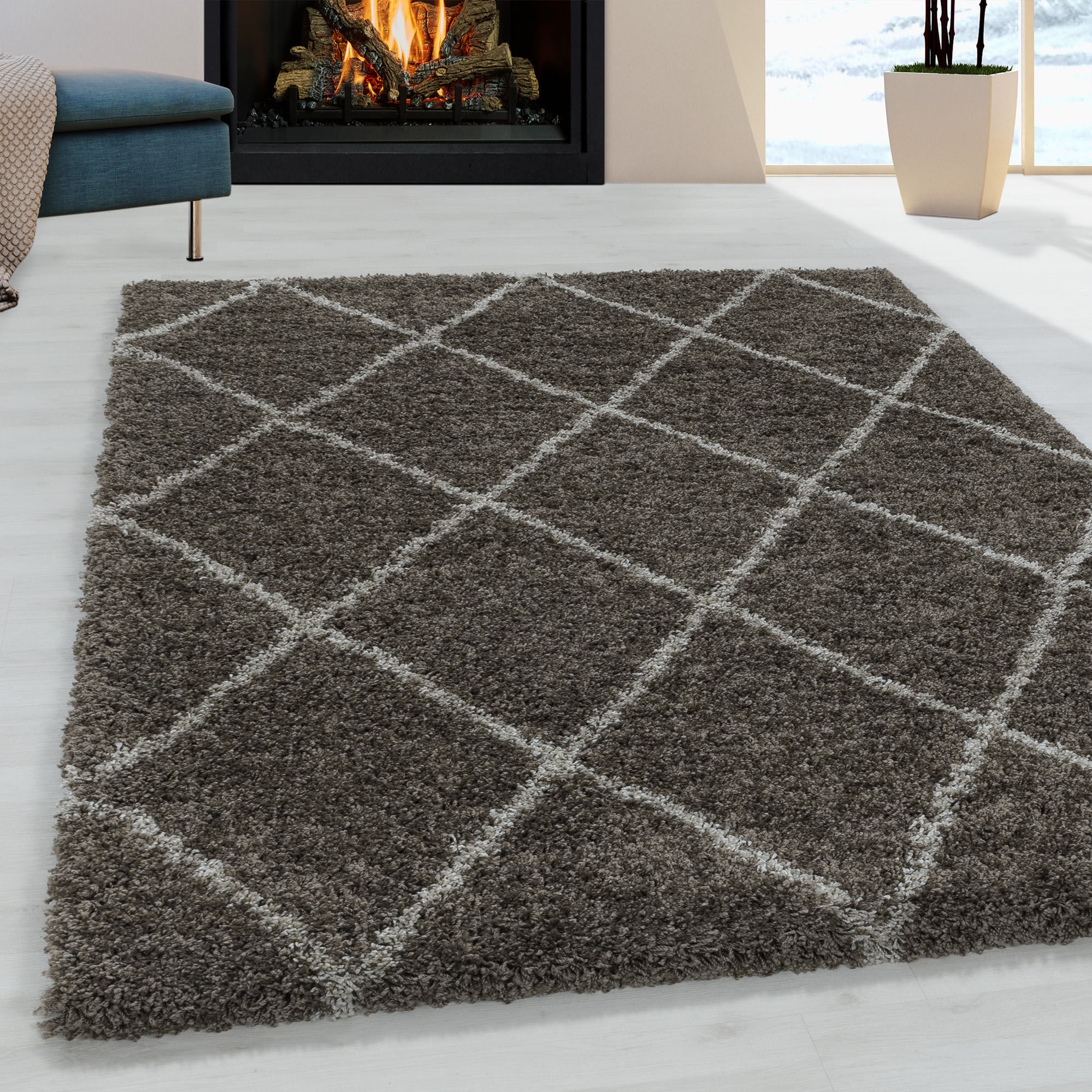 Ayyildiz Teppiche Hochflor-Teppich »ALVOR 3401«, rechteckig, 50 mm Höhe, Sh günstig online kaufen