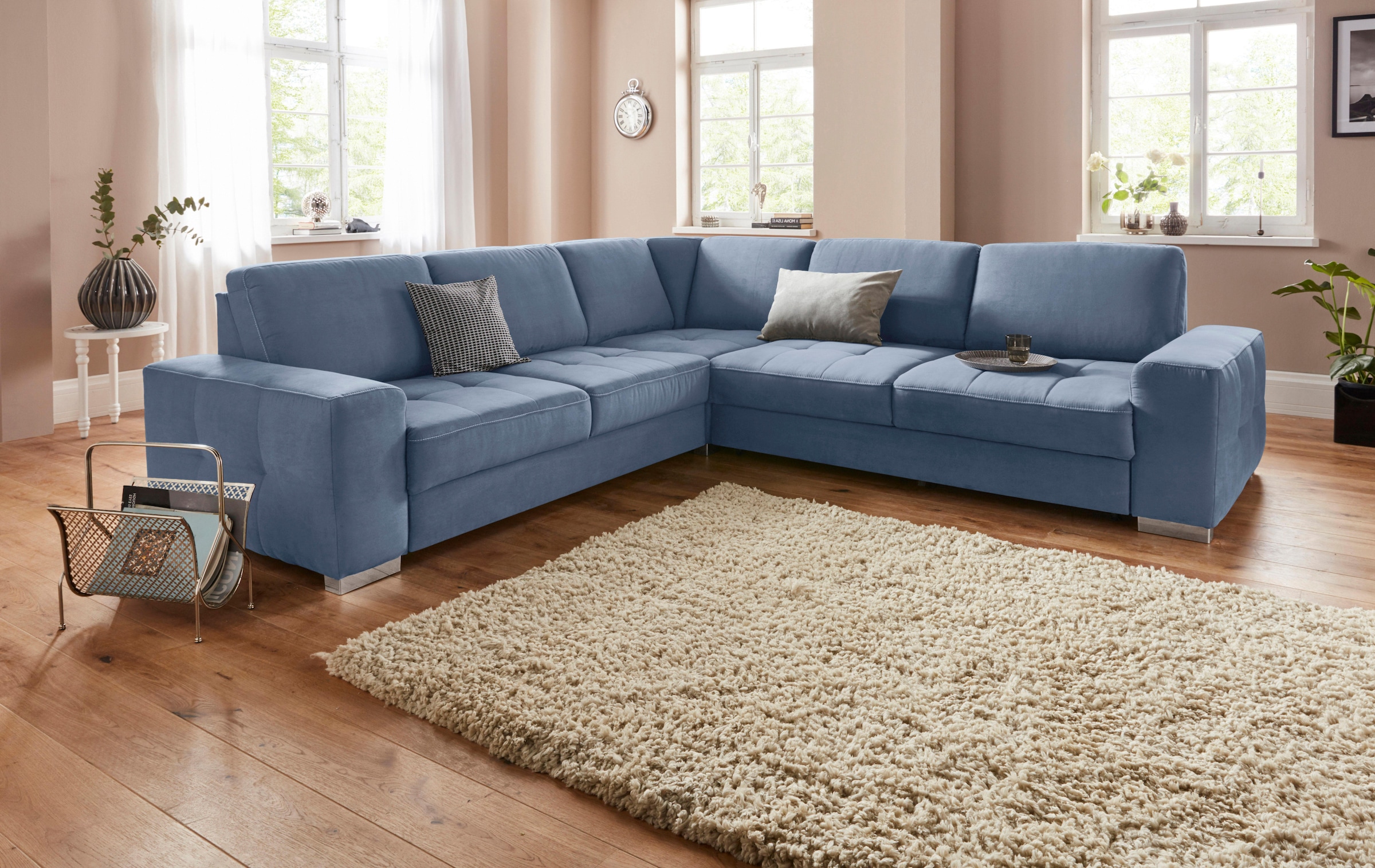 sit&more Ecksofa »Santorini L-Form«, mit Federkern und Sitztiefenverstellun günstig online kaufen