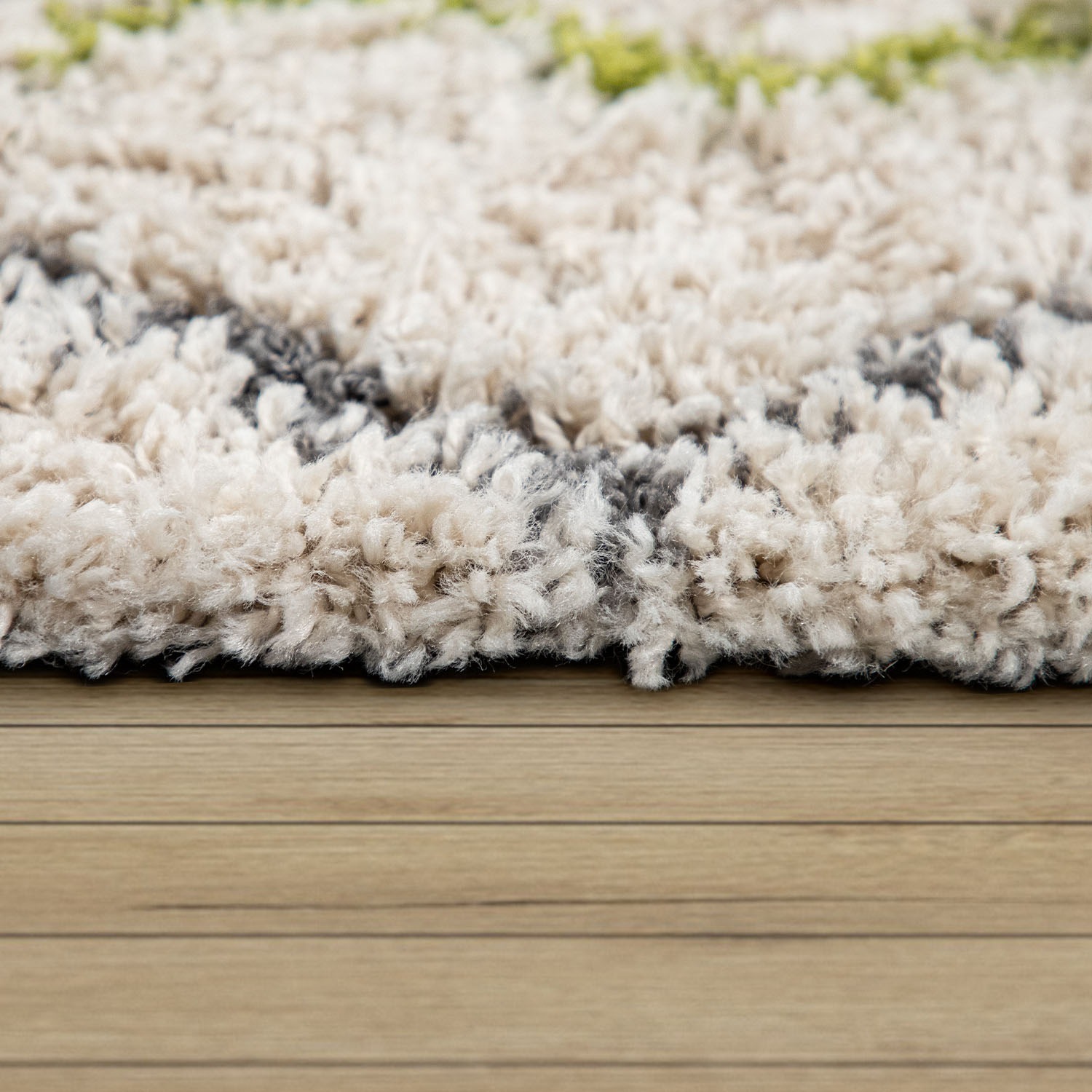 Paco Home Hochflor-Teppich »Wooly 284«, rechteckig, 39 mm Höhe, Berber Design, Rauten Motiv, weich & kuschelig, mit Fransen