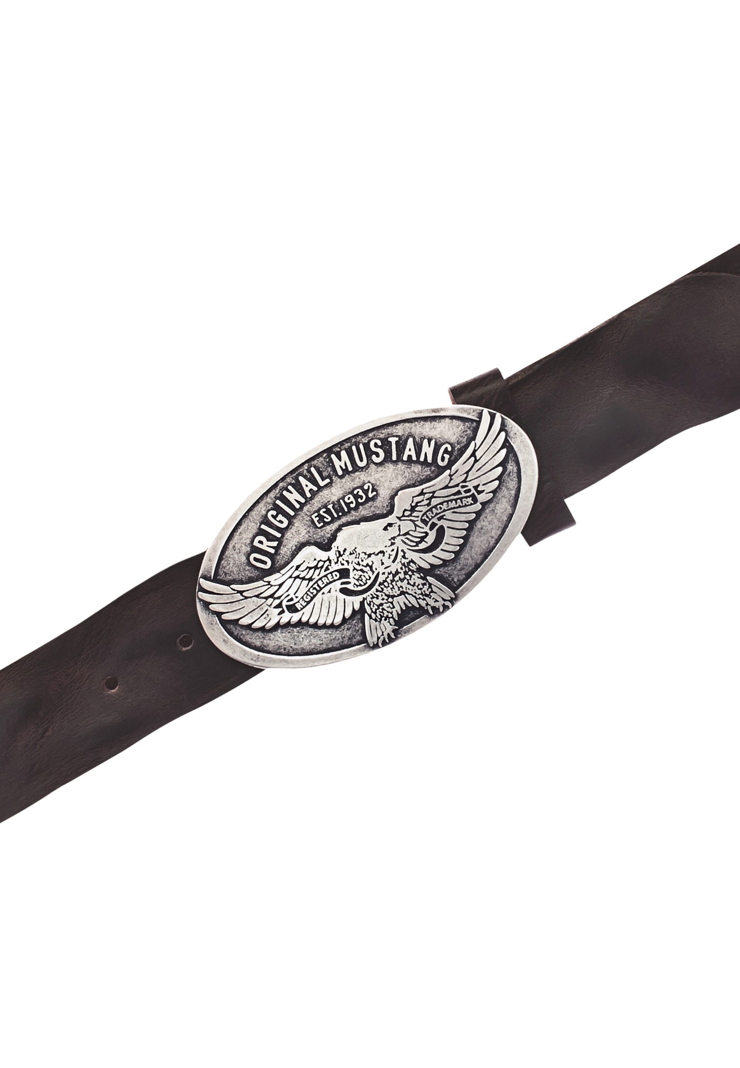 MUSTANG Koppelgürtel Vintag-Schließe mit Adler, 4 cm, Used-Look