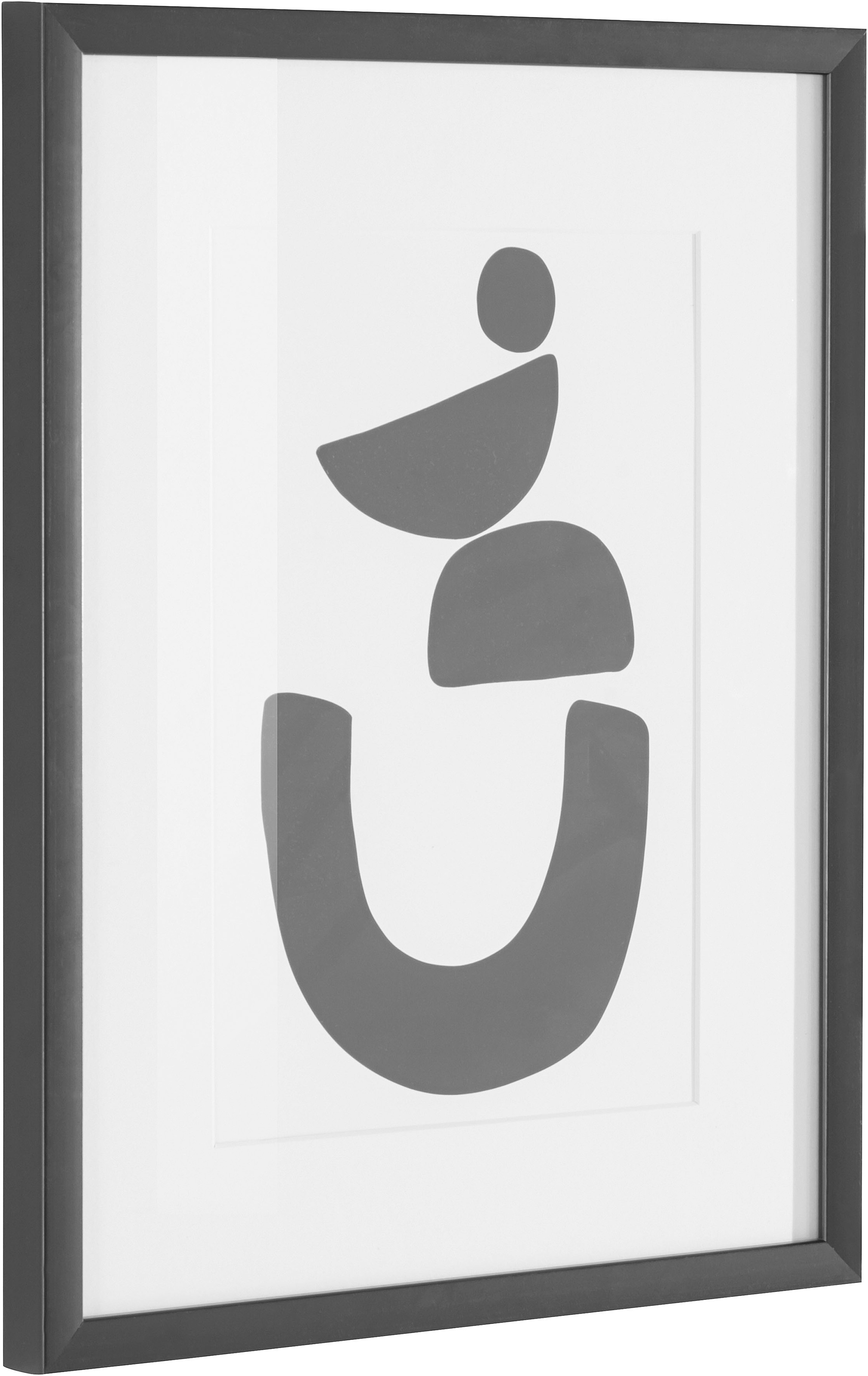 LeGer Home by Lena Gercke Bild »Black is Beautiful«, Abstrakt-Kunst-Schwarz-Weiß-Modern, (1 St.), HD Premium Poster-Druck inkl. Holzrahmen