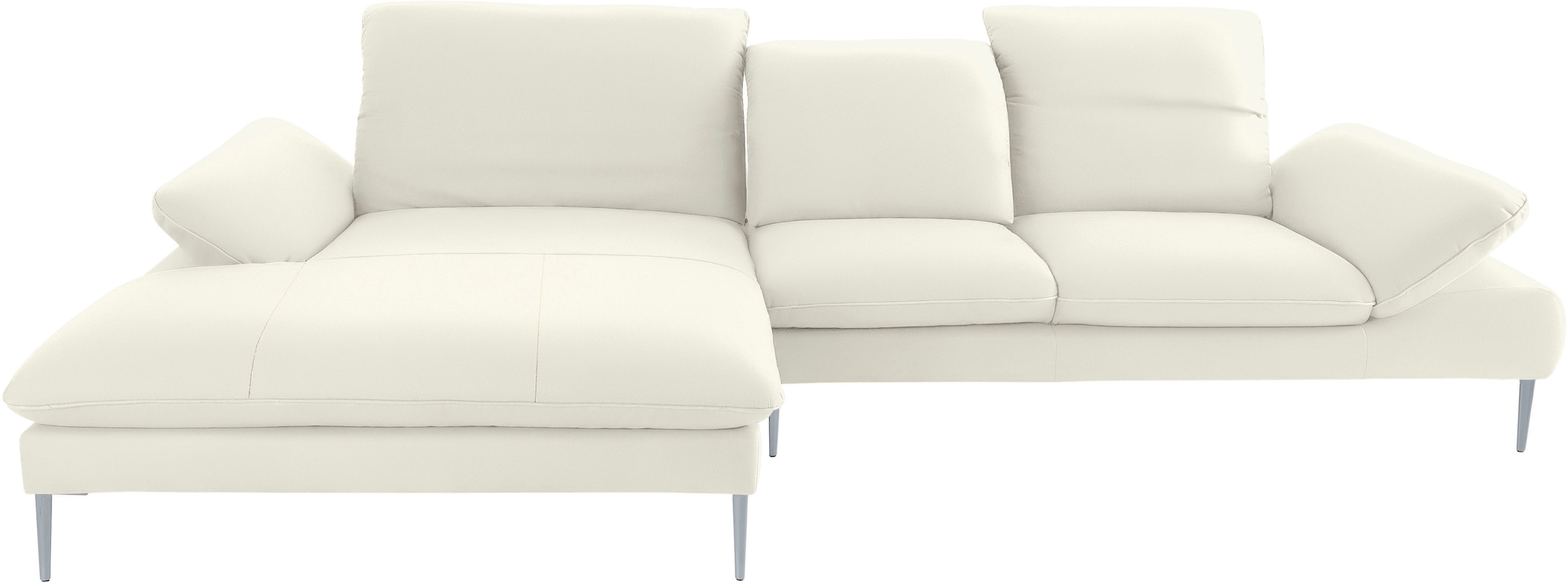 W.SCHILLIG Ecksofa »enjoy&MORE, Designsofa, bequem, zeitlos und elegant, L-Form«, mit Sitztiefenverstellung, Füße silber matt, Breite 340 cm