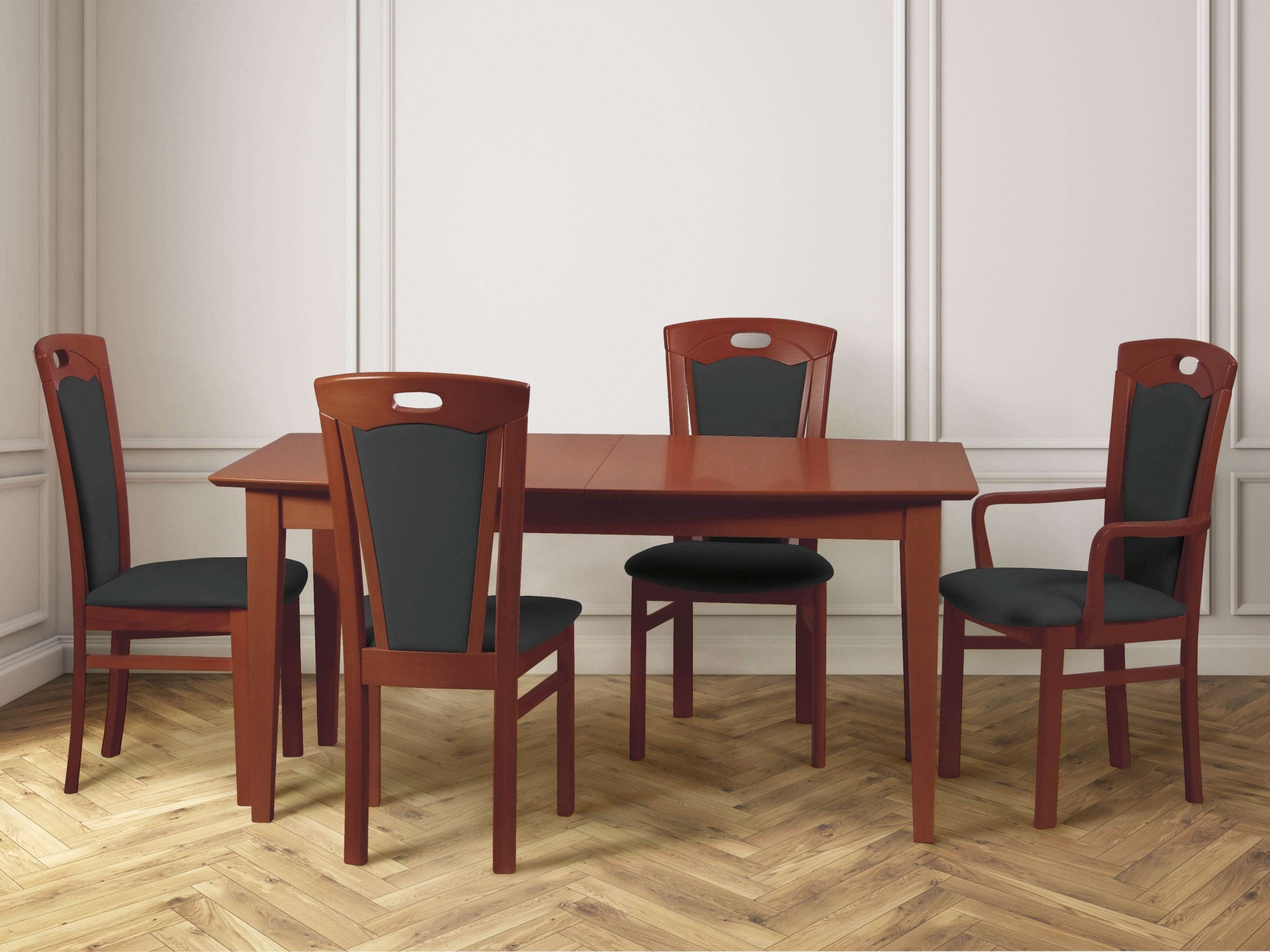 Home affaire Esszimmerstuhl »FERDI, Armlehnstuhl, Made in Italy, Massivholz«, 1 St., Feinstruktur, Bezug Feinstruktur (wasser-und fleckabweisend) oder Struktur