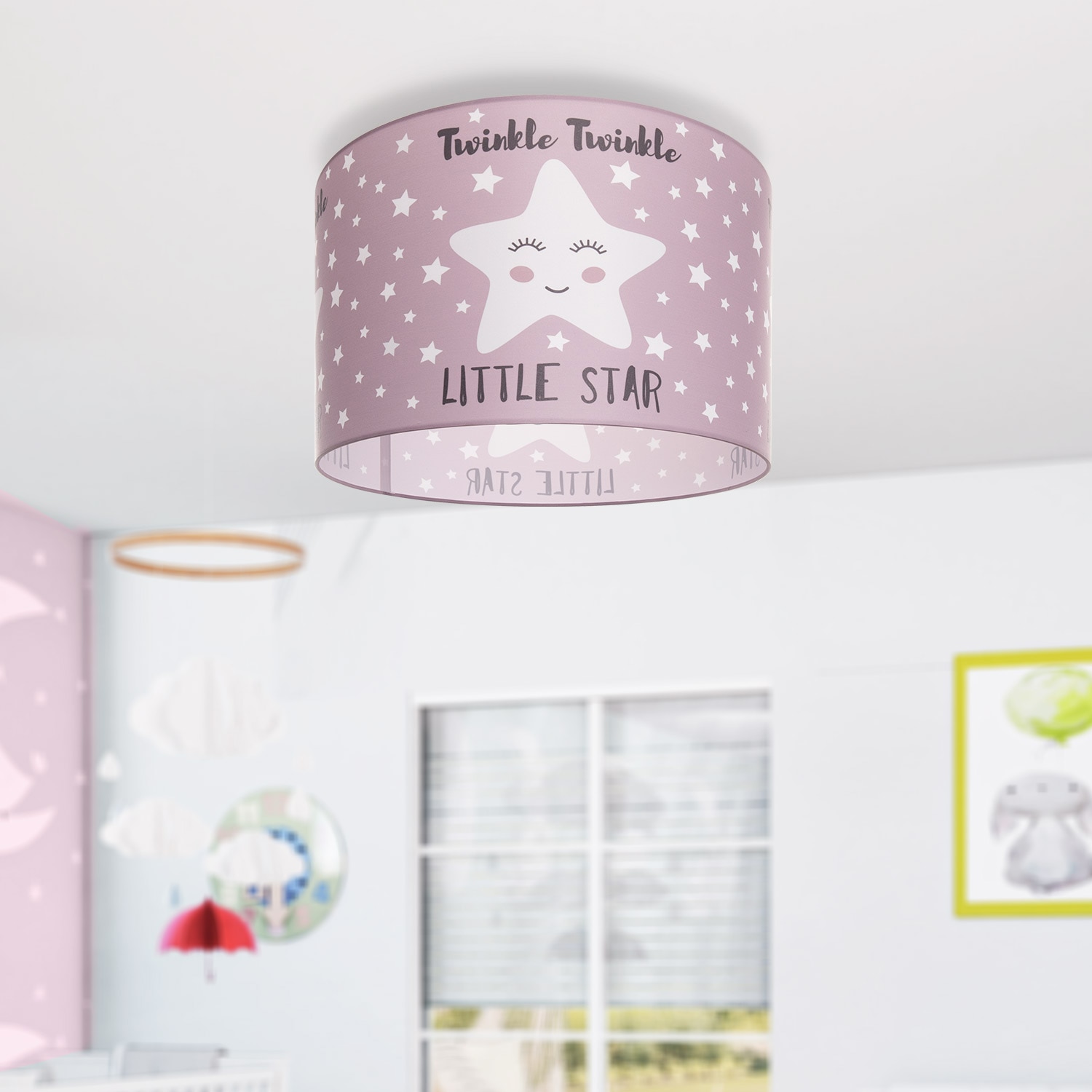 Paco Home Deckenleuchte »Aleyna 105«, 1 flammig, Leuchtmittel E27 | ohne Leuchtmittel, Kinderlampe Deckenlampe LED Kinderzimmer Sternen Motiv E27