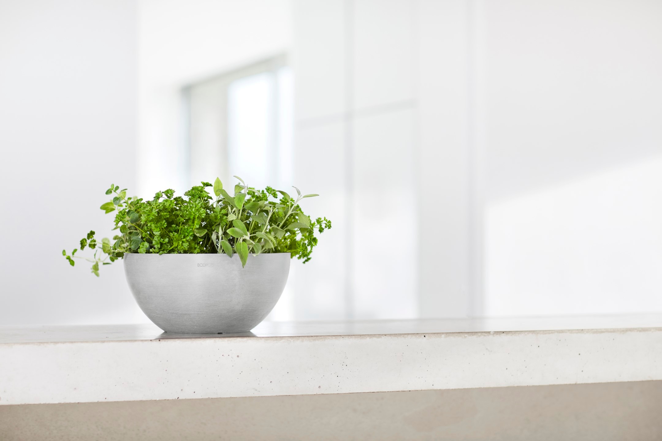 ECOPOTS Blumentopf »BRUSSELS White Grey«, BxTxH: 25x25x12 cm