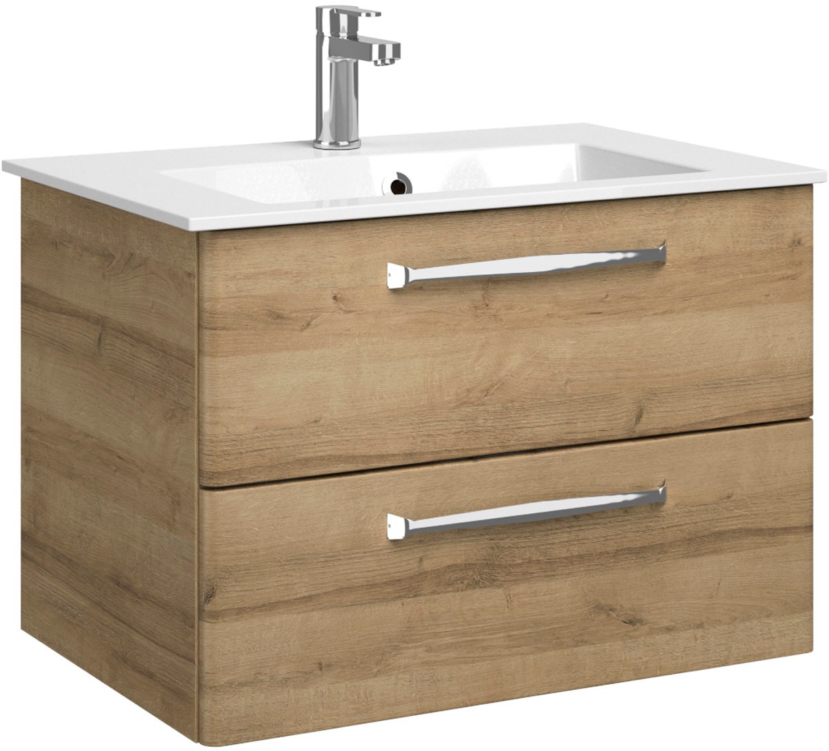 Saphir Badmöbel-Set »Trentino 2-tlg. Mineralmarmor-Waschtisch,Spiegelschrank mit LED-Profil«, (3 St.), Badmöbel-Set 77cm breit, inkl. Türdämpfer, 3 Türen, 2 Auszügen