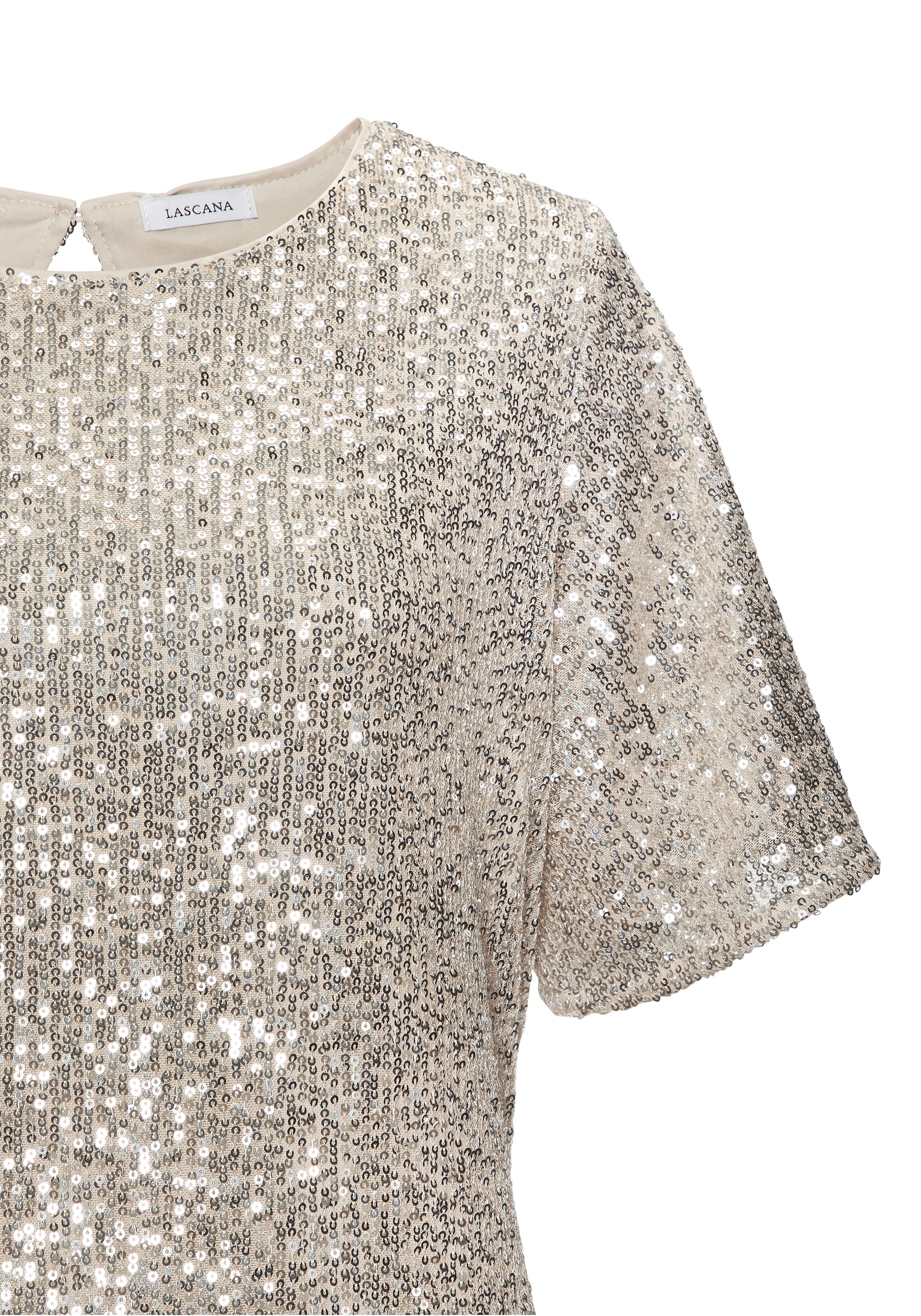LASCANA Paillettenkleid, festlich, Glitzerkleid mit kurzen Ärmeln