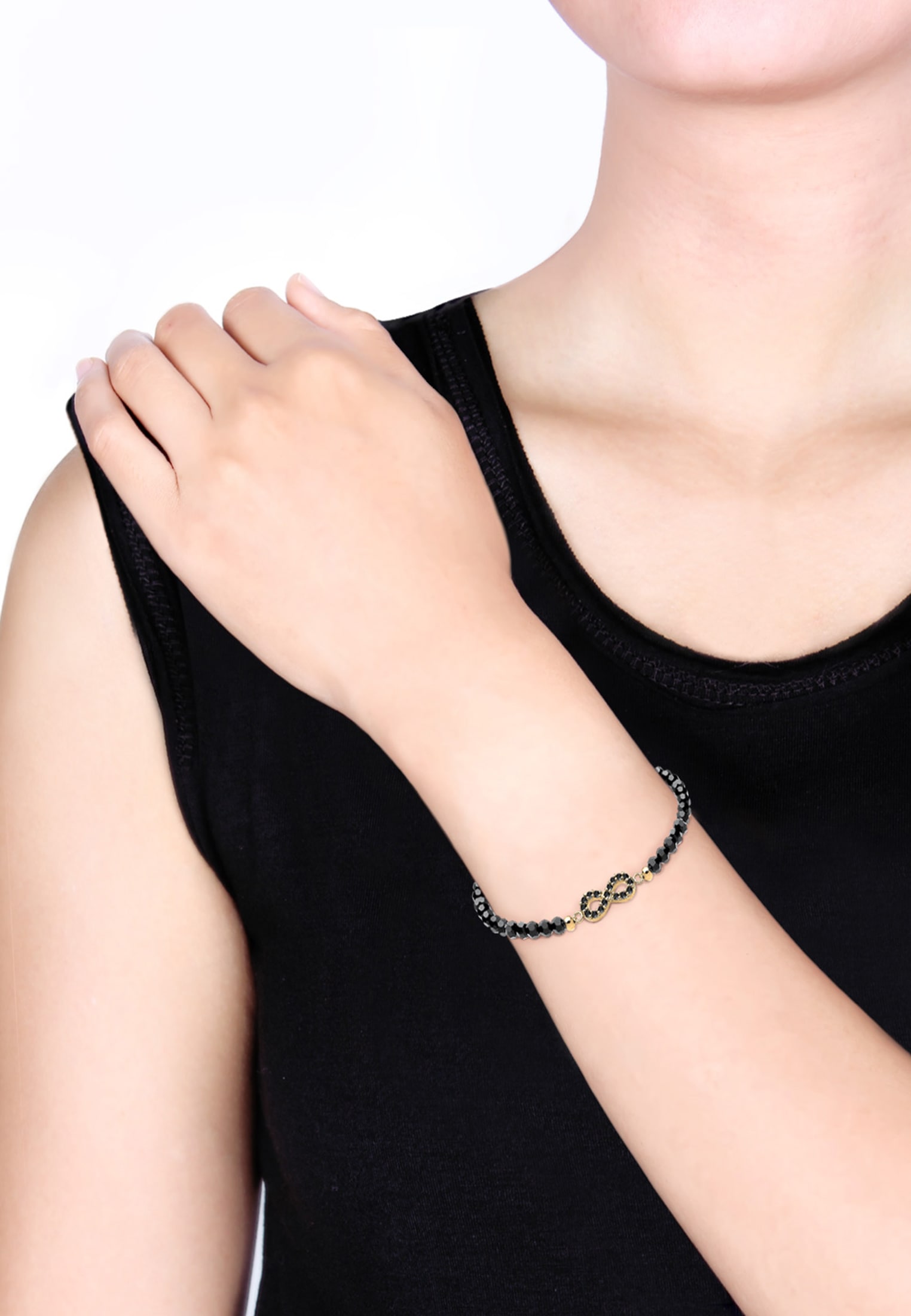 5. Bild von Elli Armband »Infinity Kristalle 925 Silber Noir«