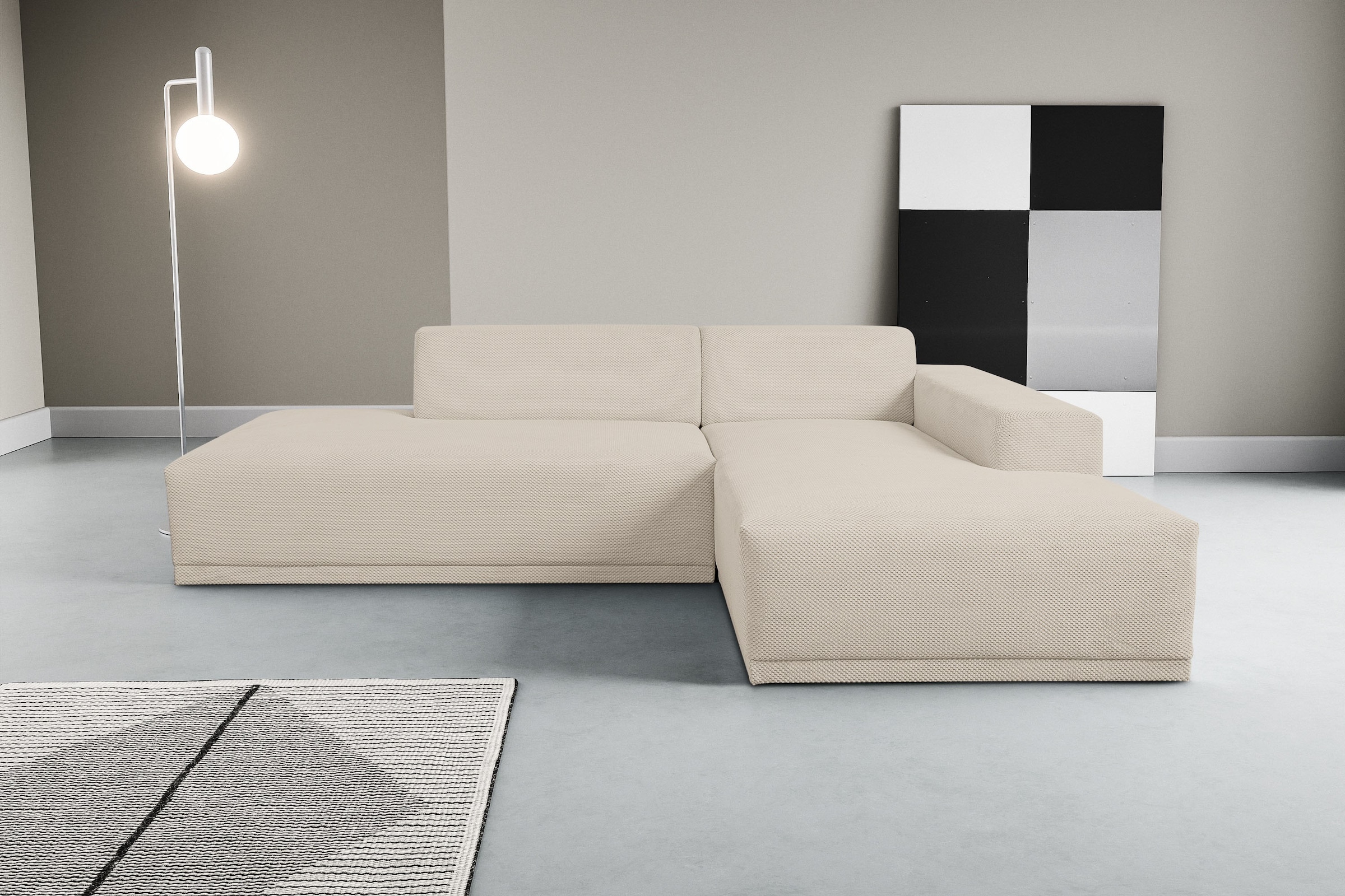 WERK2 Ecksofa »Apollo, hoher Sitzkomfort, aktuelles Design, Breite 264cm, L günstig online kaufen