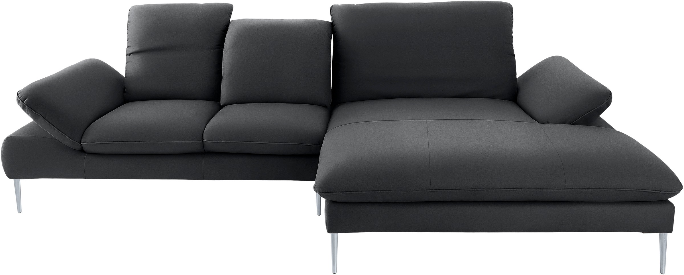 W.SCHILLIG Ecksofa »enjoy&MORE, Designsofa, elegant und bequem, L-Form«, mit Sitztiefenverstellung, Füße silber matt, Breite 310 cm