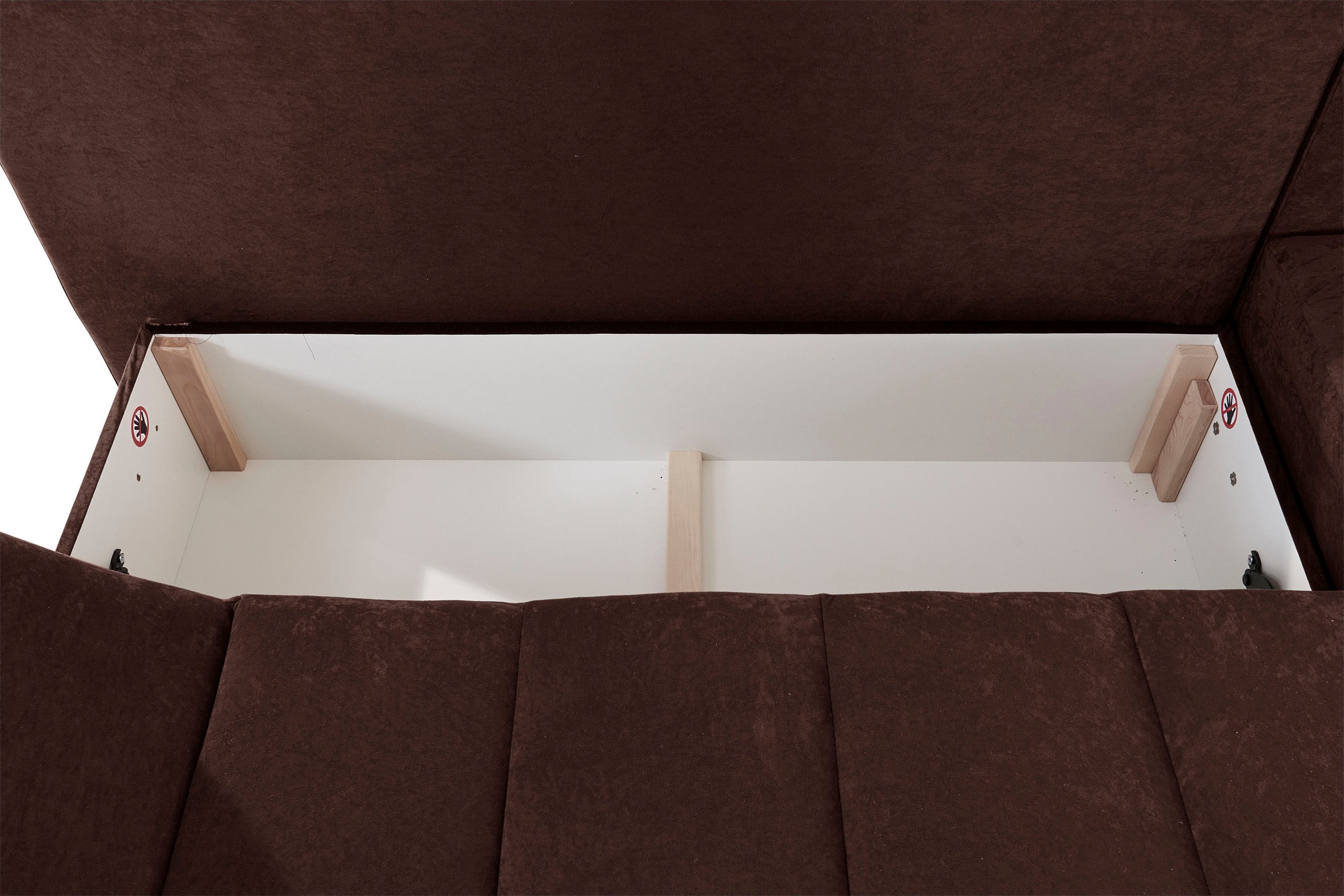 INOSIGN Ecksofa »Imola, elegant und modern, aktuelle Steppung im Sitz, bequem, L-Form«, frei im Raum stellbar, wahlweise mit Bettfunktion und Bettkasten