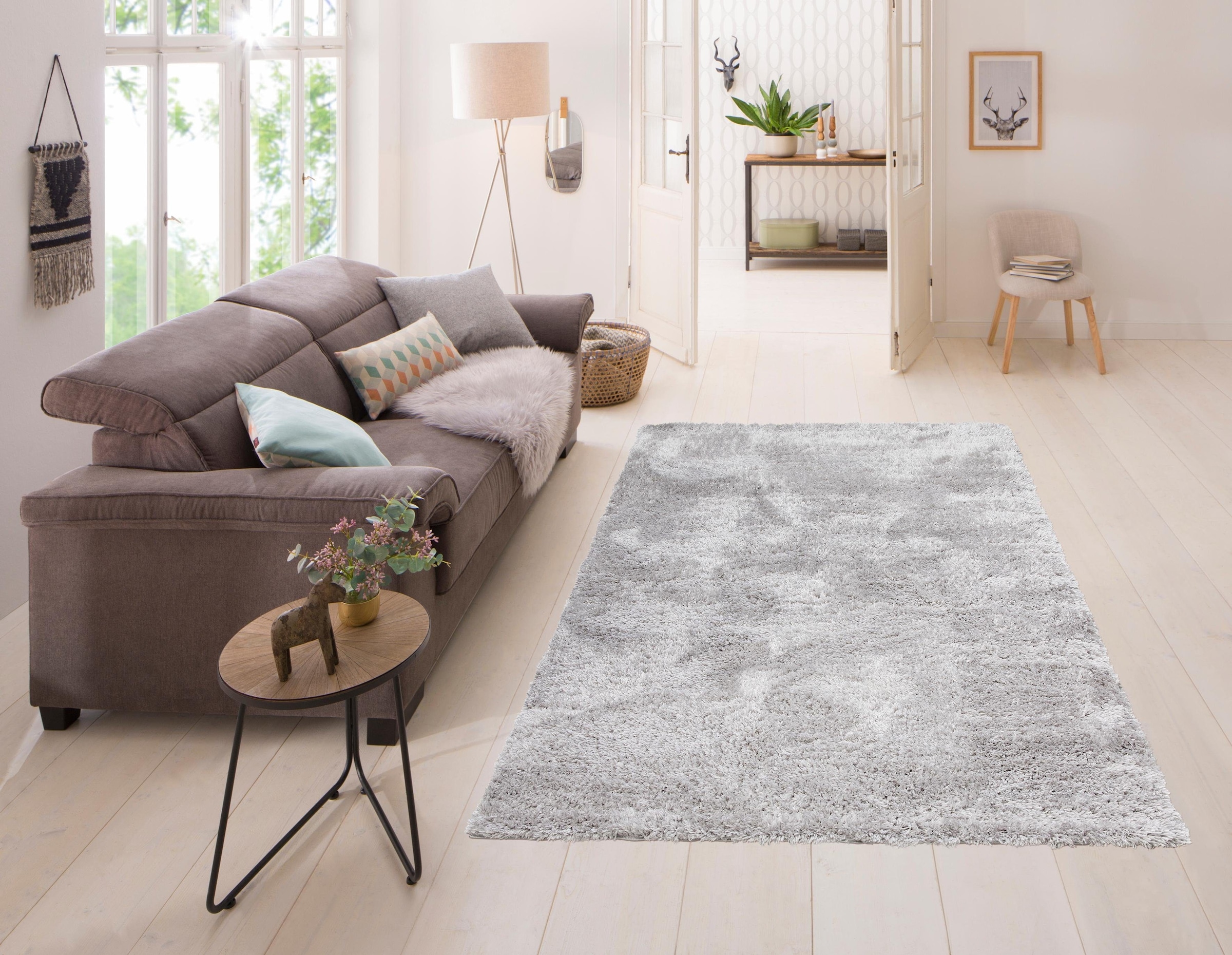 my home Hochflor-Teppich »Boldo«, rechteckig, besonders weich durch Microfaser, Shaggy Teppich