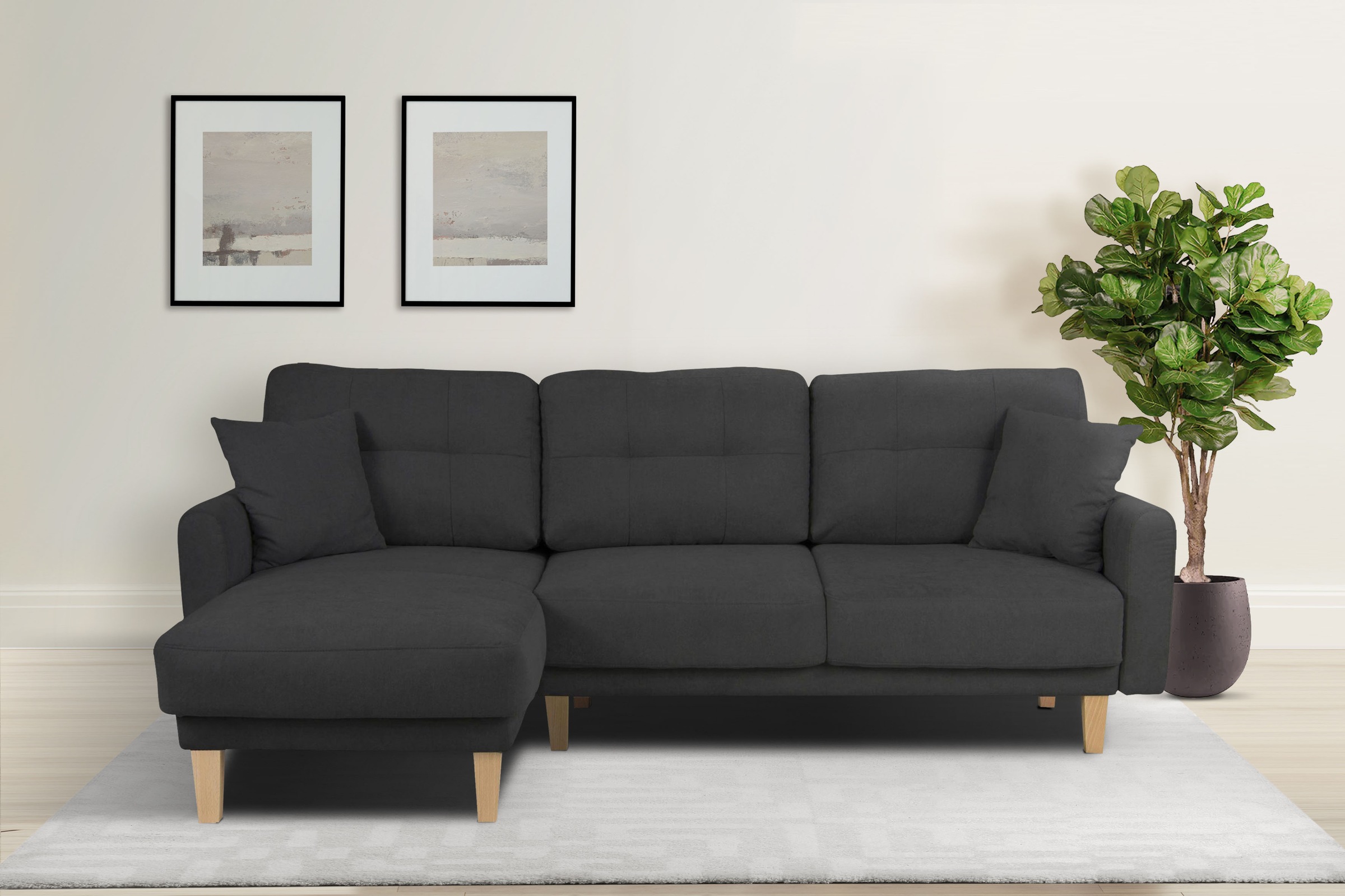 Home affaire Ecksofa »TRIPLO optionale Schlafsofa mit Bettkasten, Maße B/T/ günstig online kaufen