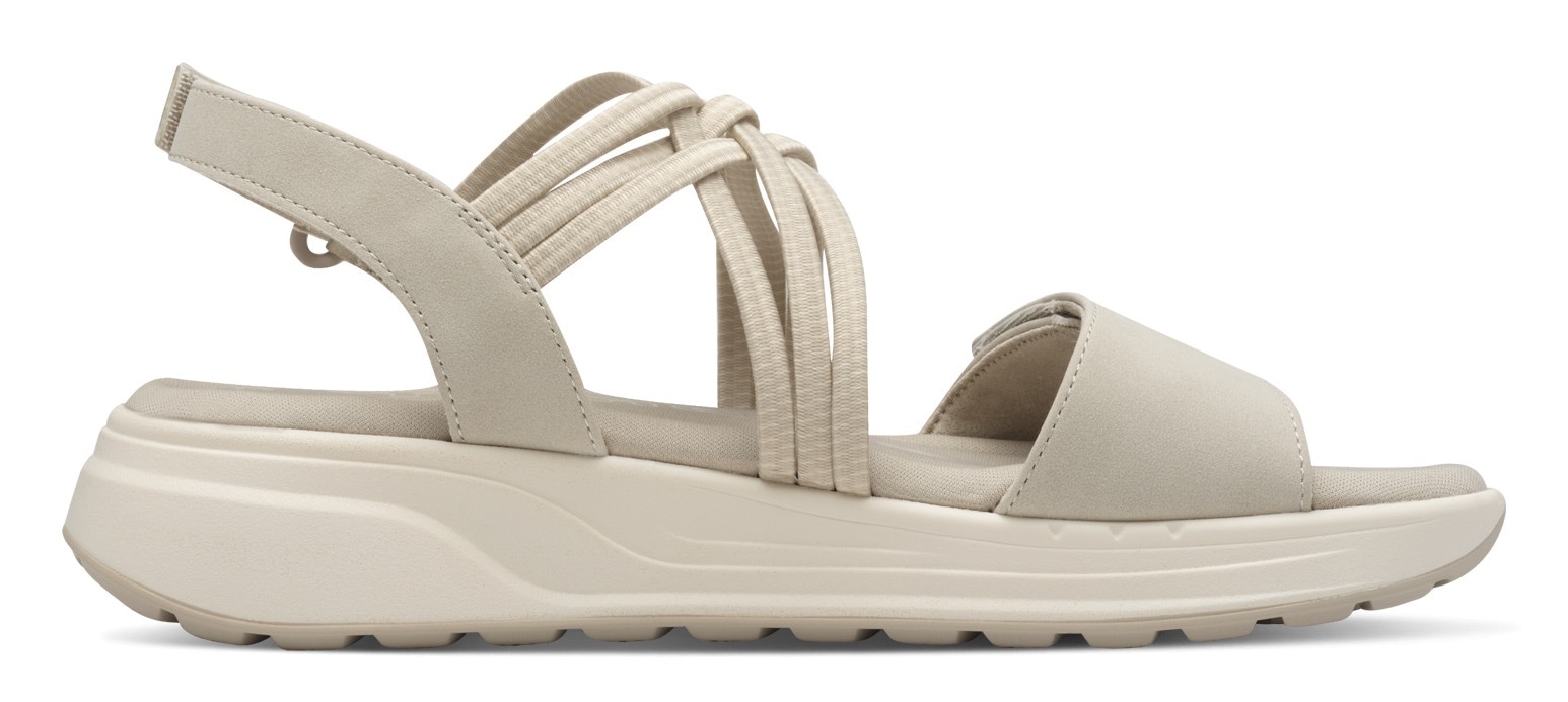 Tamaris Keilsandalette, Plateau, Bequemschuh, Sandale mit elastischen, überkreuzten Riemchen