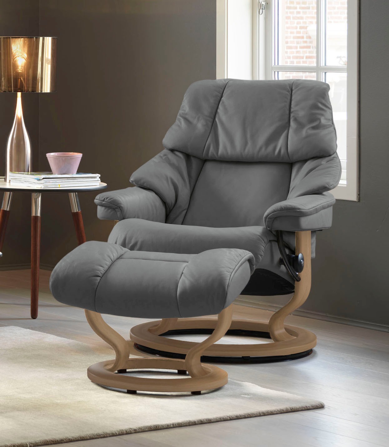 Stressless® Relaxsessel »Reno«, (Set, Relaxsessel mit Hocker), mit Hocker, günstig online kaufen