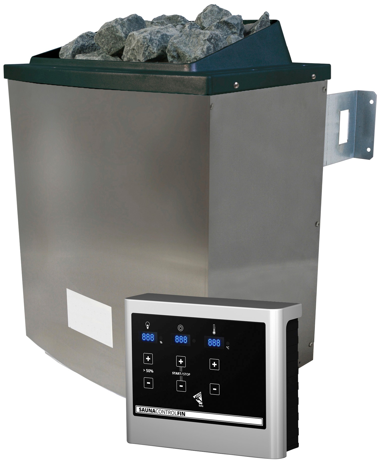 Karibu Sauna »Avril« Set,  Ofen 9 KW externe Strg easy