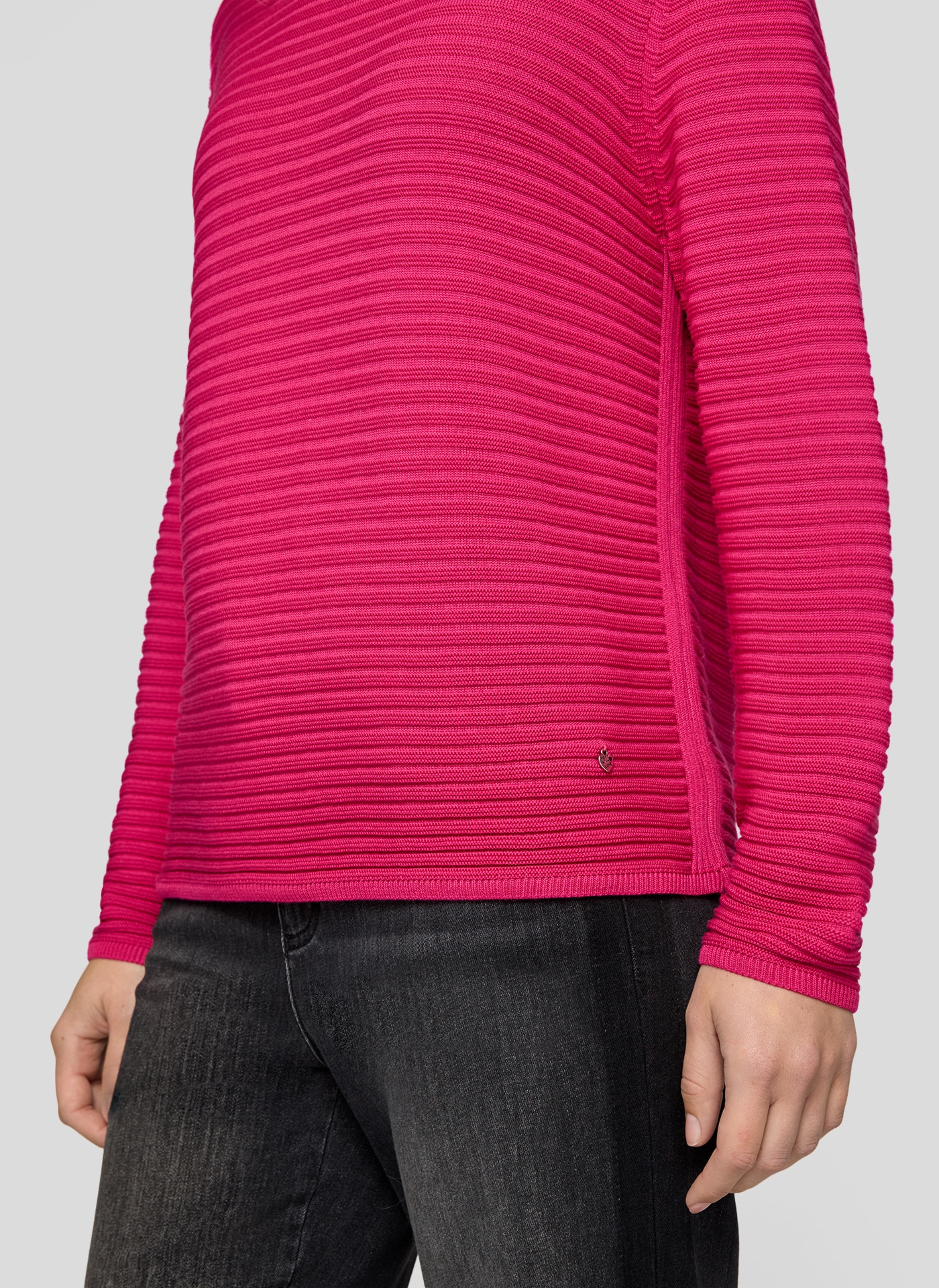 Rabe Rundhalspullover mit Streifen Muster