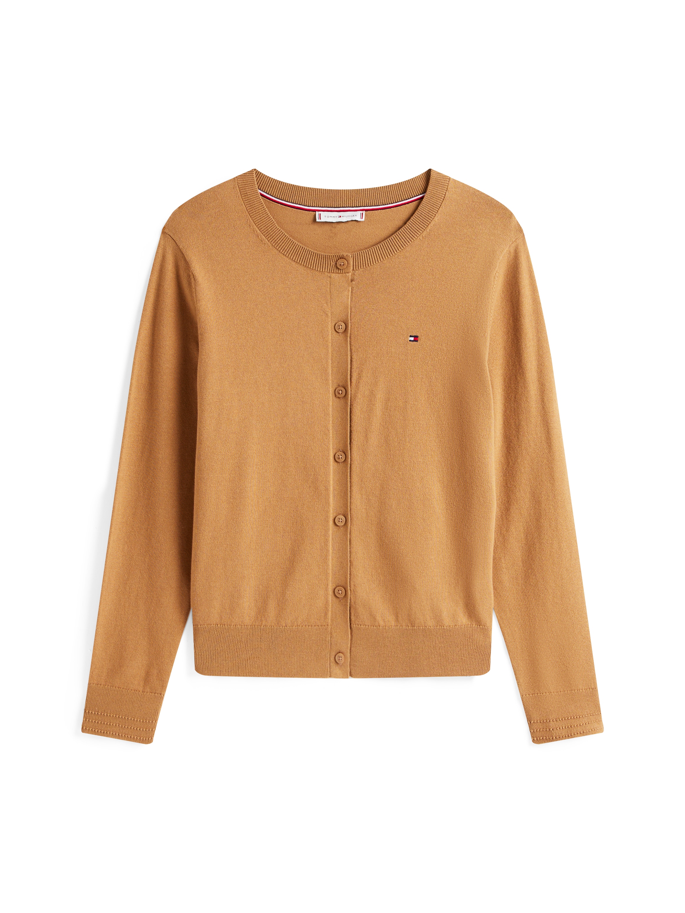 Tommy Hilfiger Cardigan »CO JERSEY STITCH CARDIGAN«, mit Logostickerei