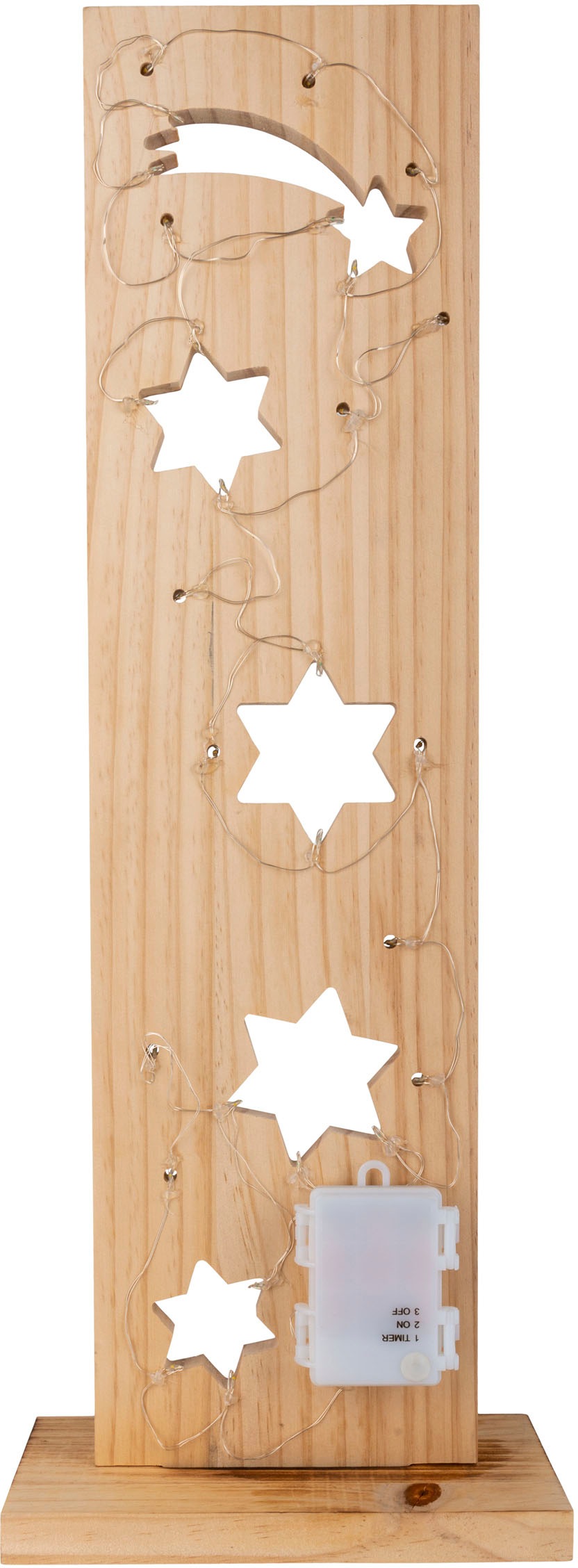 näve LED Dekoobjekt »Sterne, Weihnachtsdeko aus Holz«, Leuchtmittel LED-Board | LED fest integriert, Holz-Stehleuchte, Höhe ca. 60 cm, Batteriebetrieben