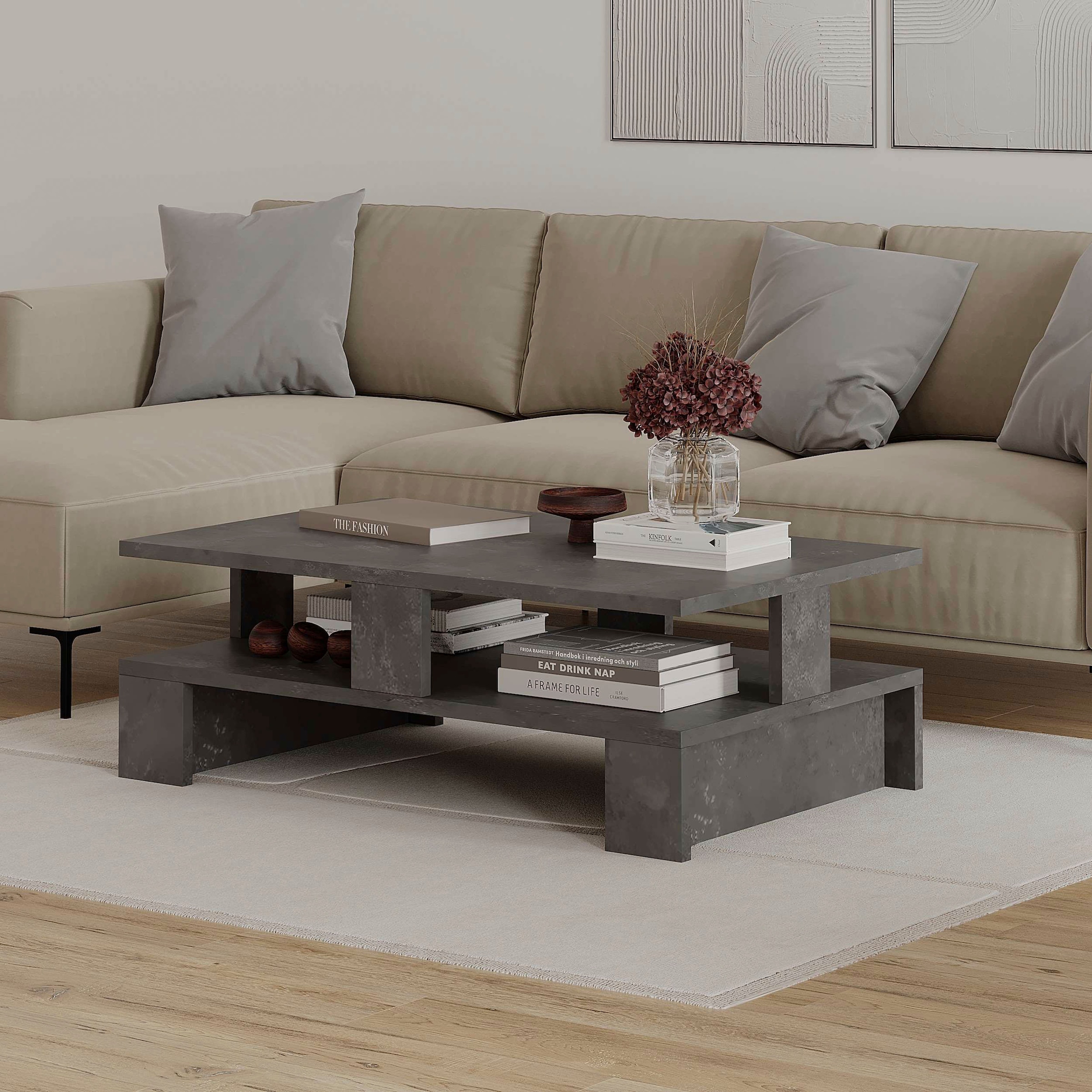 Decortie Couchtisch »MANSU COUCHTISCH«, (Packung, 1 St.), Leichte Montage, Lagerung, Platzsparend