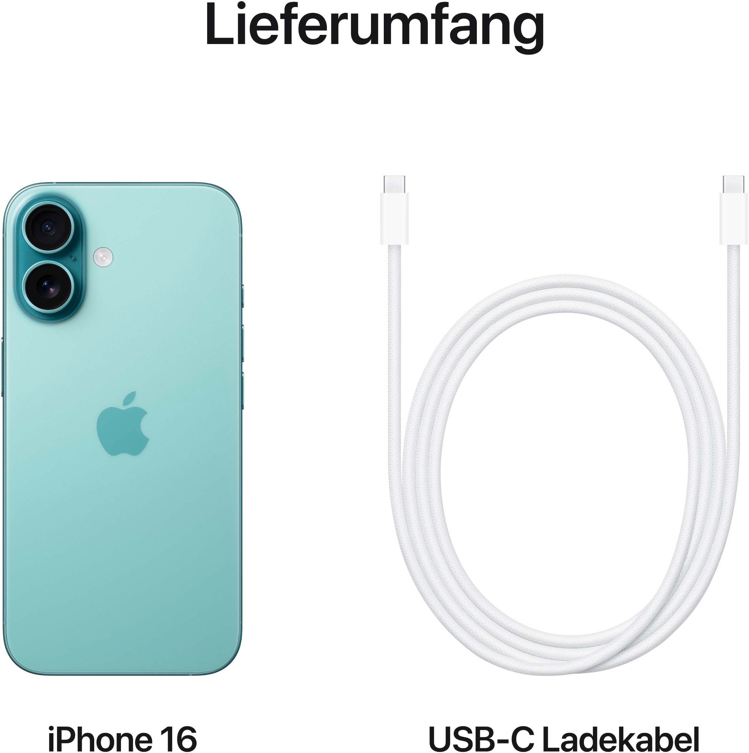 Apple Smartphone »iPhone 16«, Blaugrün, 128 GB Speicherplatz