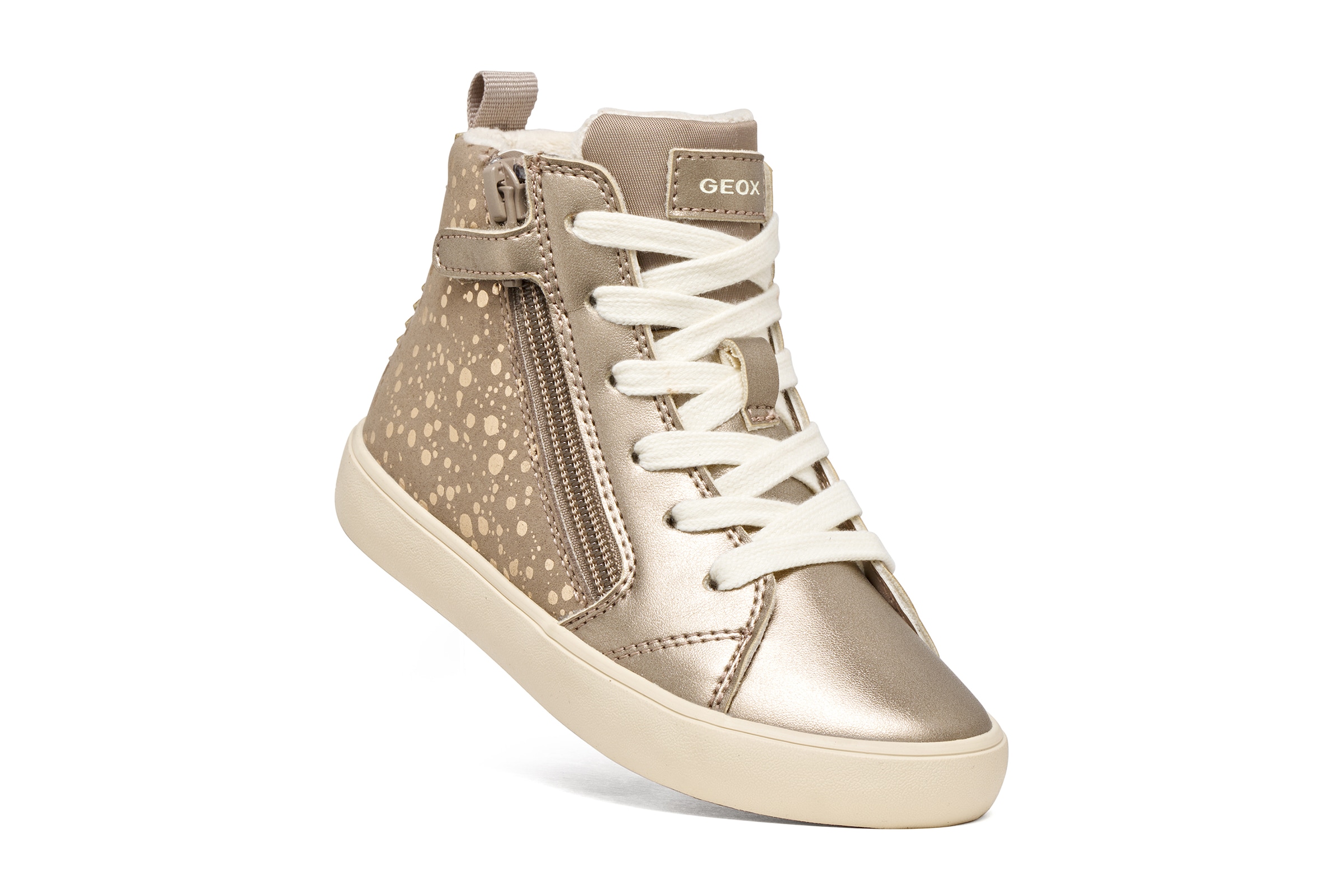 Geox Sneaker »J GISLI GIRL«  Schnürboots in Metallicoptik, Warmfutter, Größenschablone zum Download